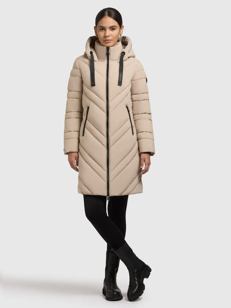 khujo-mantel-taby-macaroon-beige-damen-steppmantel image 1