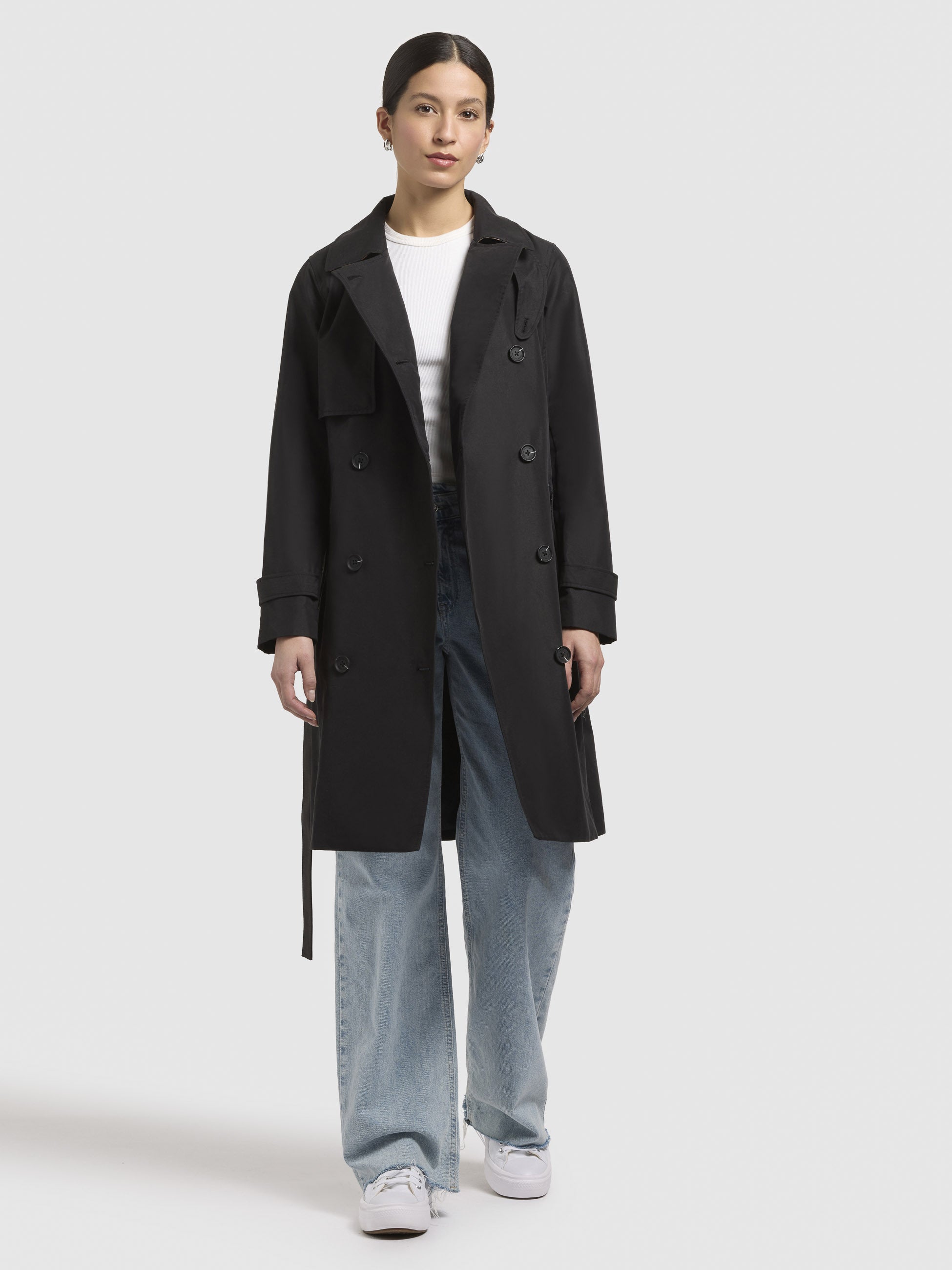 khujo-erine-mantel-damen-schwarz-trenchcoat-mit-g-rtel image 1