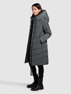 khujo-mantel-mikia2-foam-green-knielanger-damen-steppmantel-regular-fit image 2
