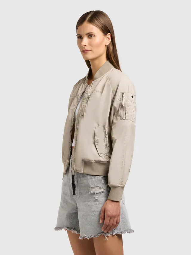 khujo-zaria-damen-bomberjacke-bone-beige-leicht-ungef-ttert-vintage image 1