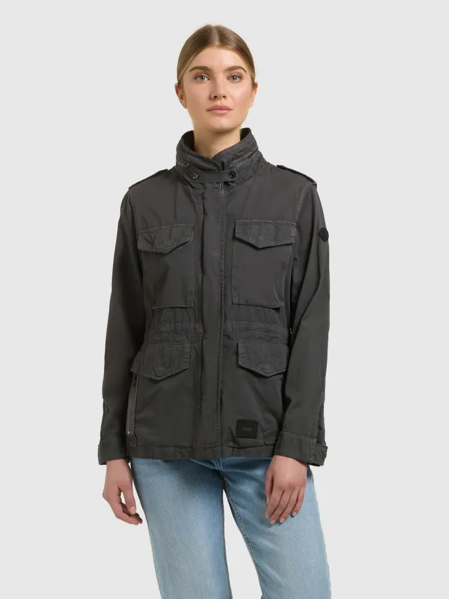 khujo-jacke-nori-slate-grey-damen-fieldjacket-baumwolltwill image 1
