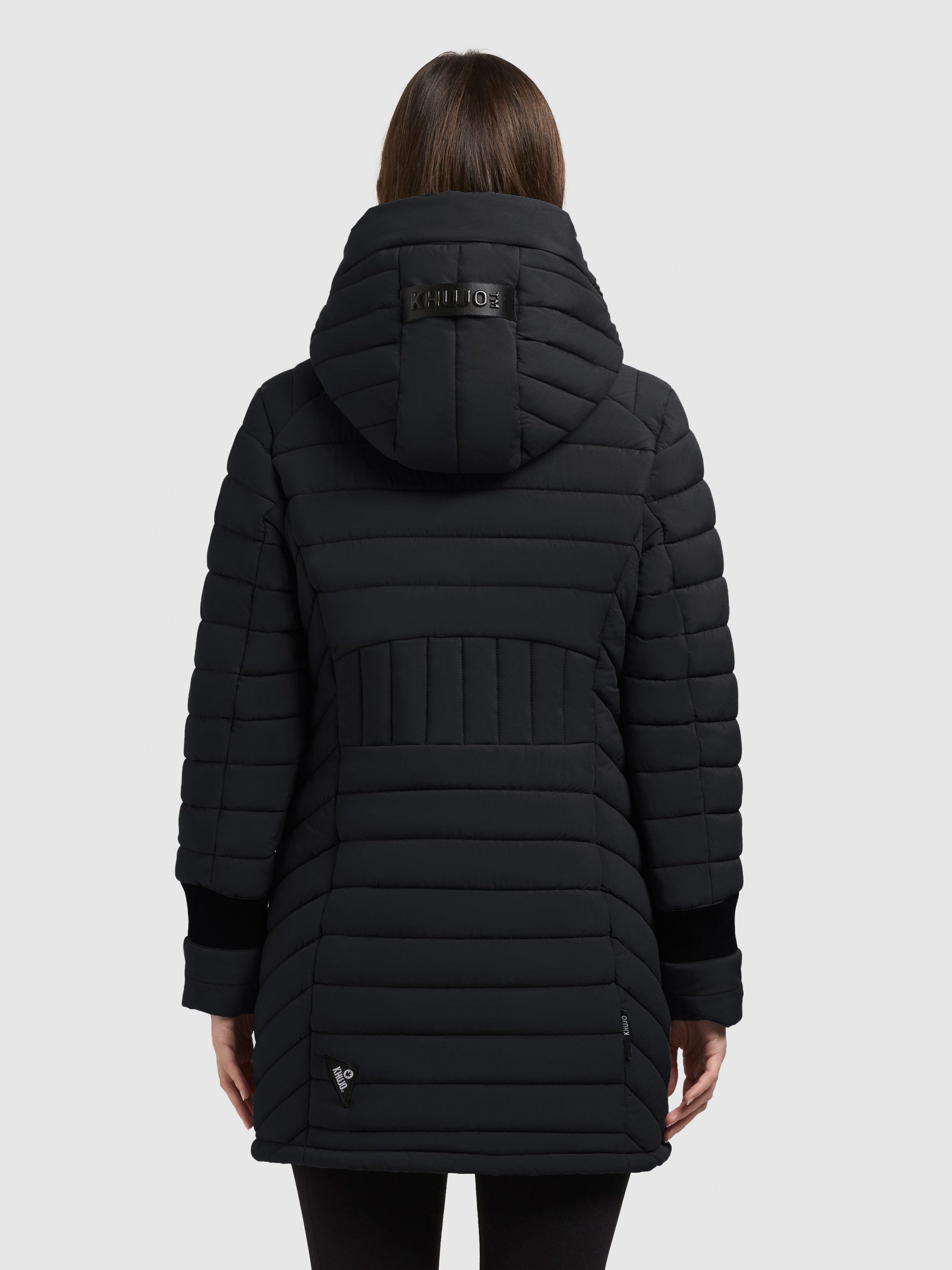 khujo-mantel-nita4-black-damen-kurzmantel-gesteppt-mit-rippstrick image 3