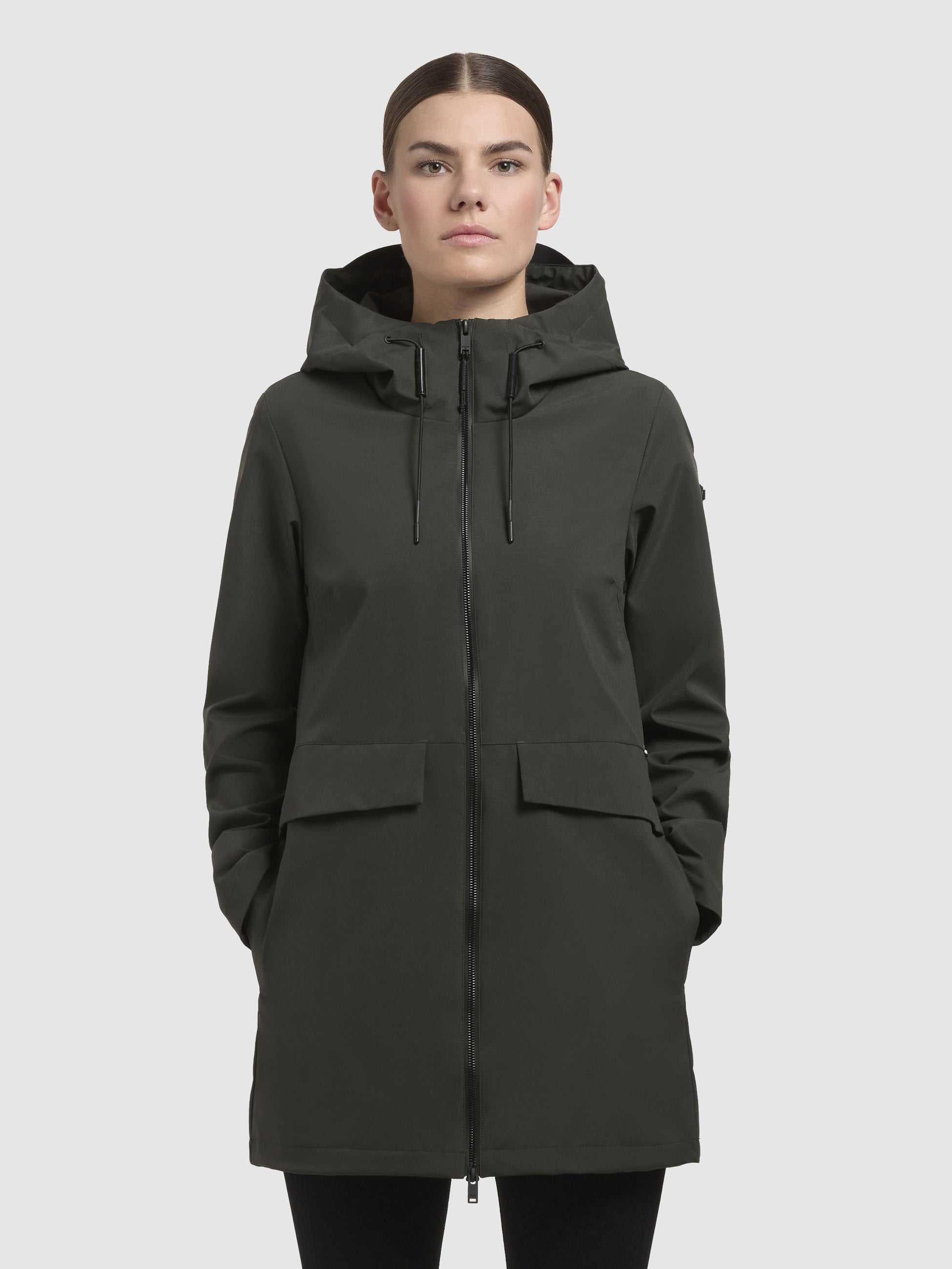 khujo-jacke-yoni-dunkelgr-n-damen-regenjacke-wasserabweisend image 4