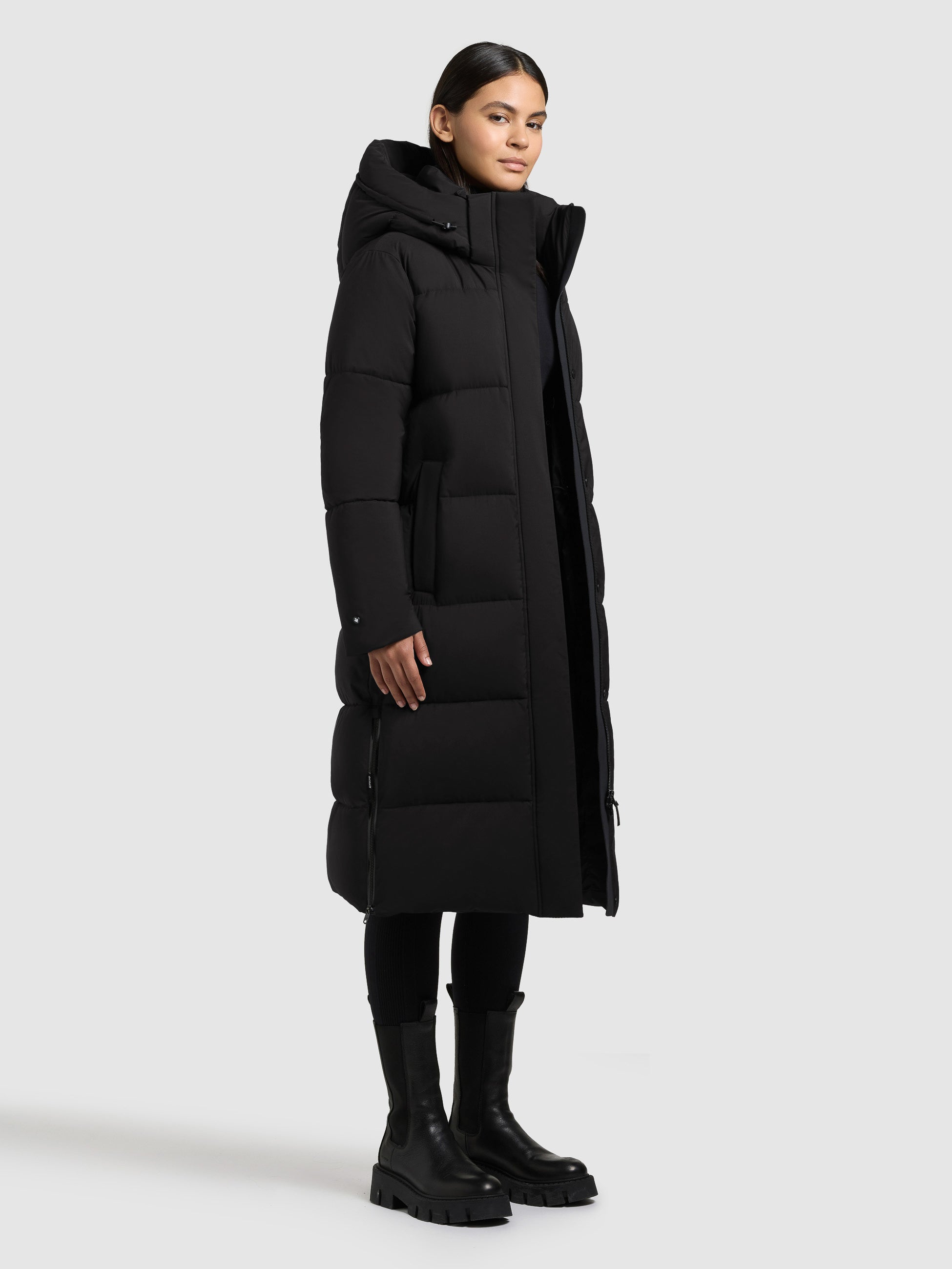 khujo-mantel-rachel2-matt-black-knielanger-steppmantel-loose-fit image 6