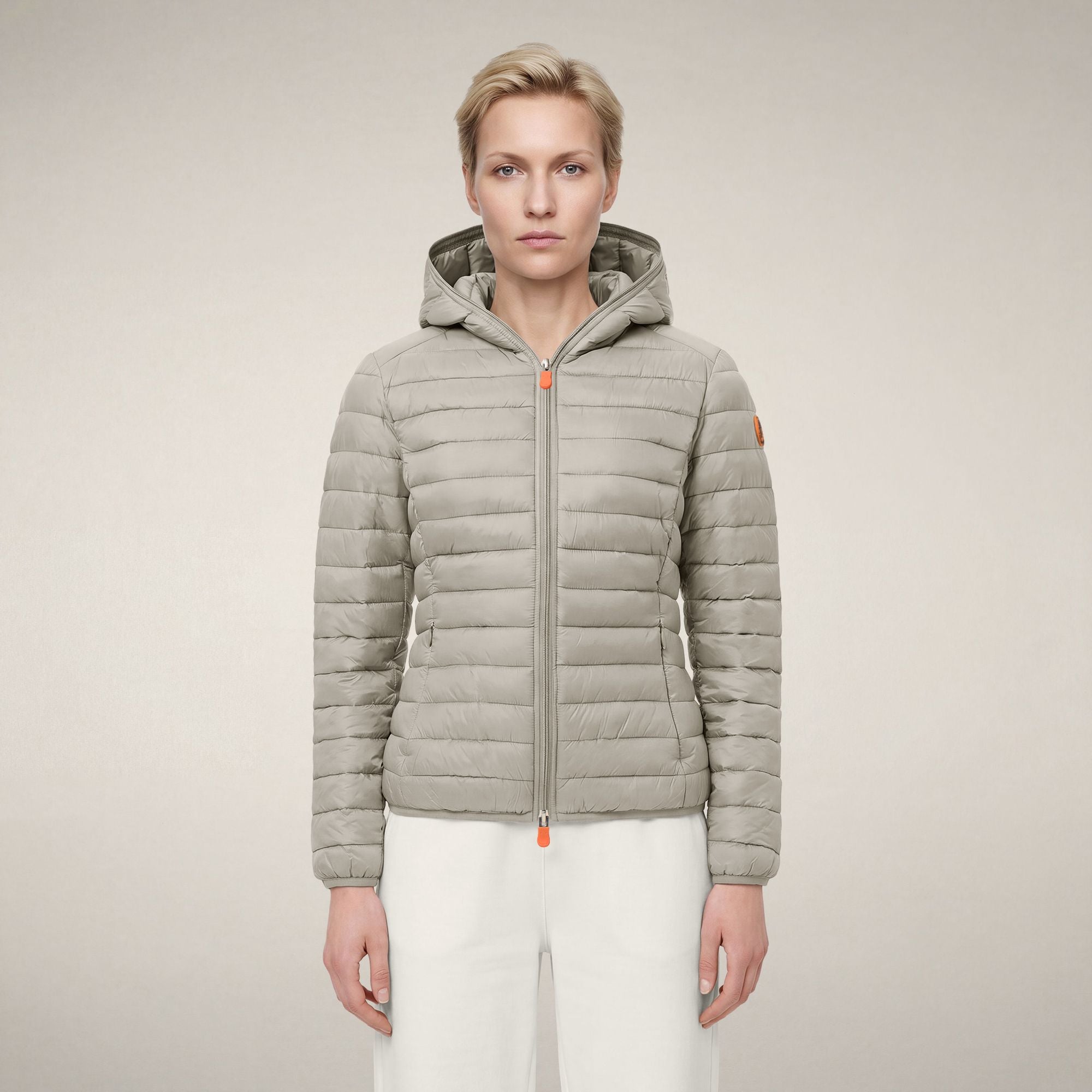 save-the-duck-daisy-damen-steppjacke-beige-rainy-slim-tierfrei-mit-kapuze image 5