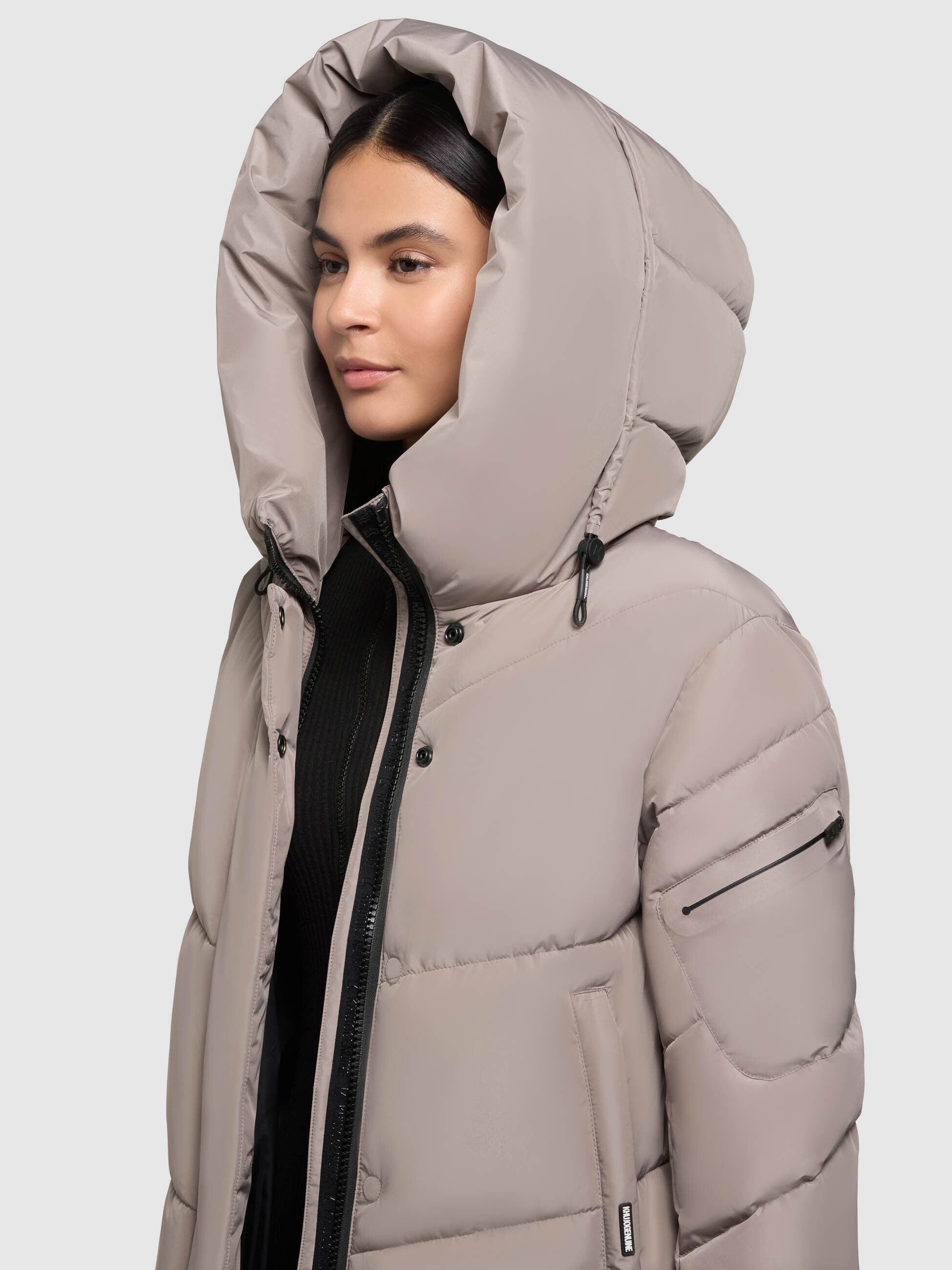 khujo-mantel-jange2-matt-greige-knielanger-damen-steppmantel-loose-fit image 7