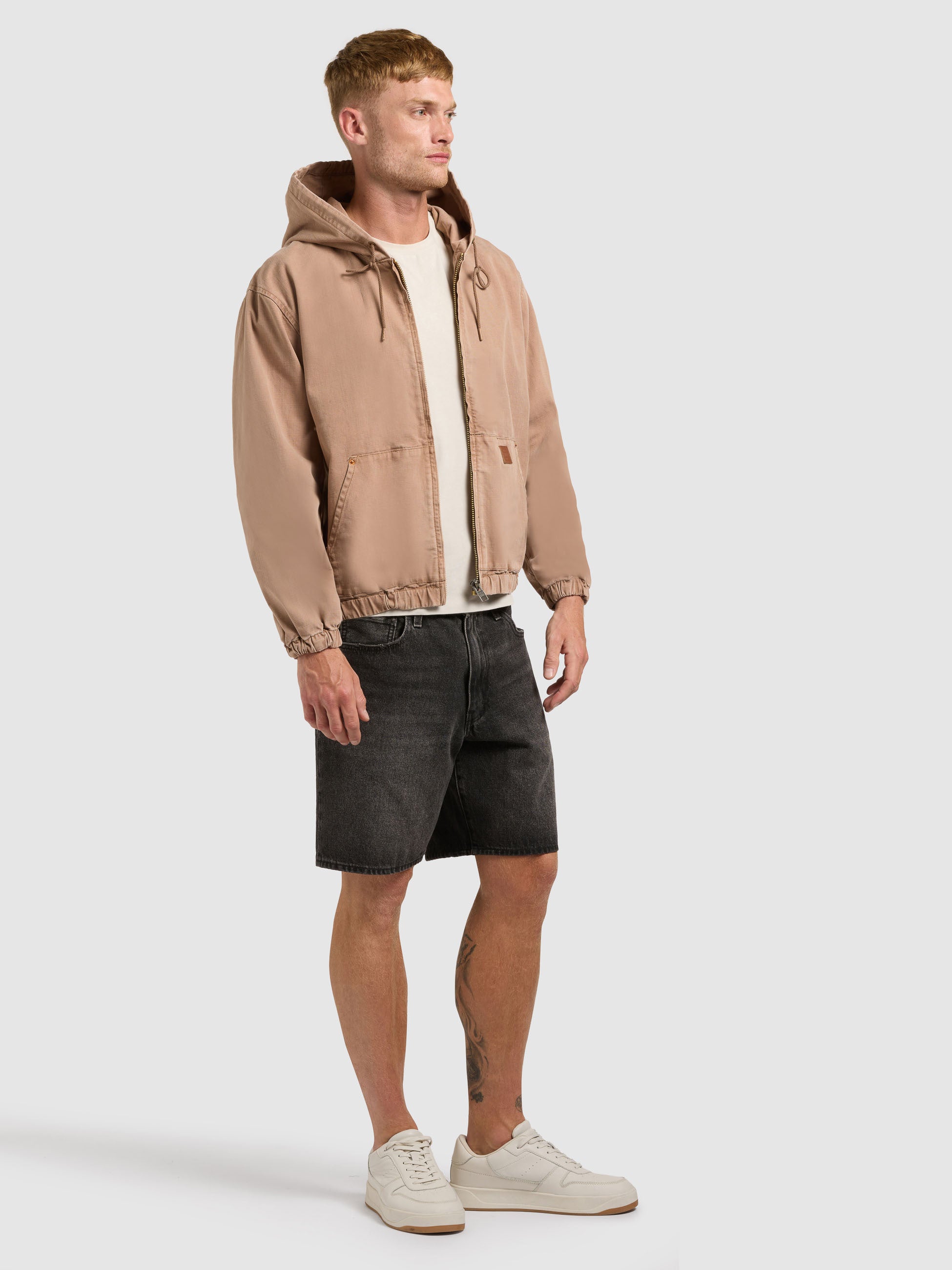 khujo-darrel-jacke-toffee-brown-blouson-hoodie-loose-fit image 6