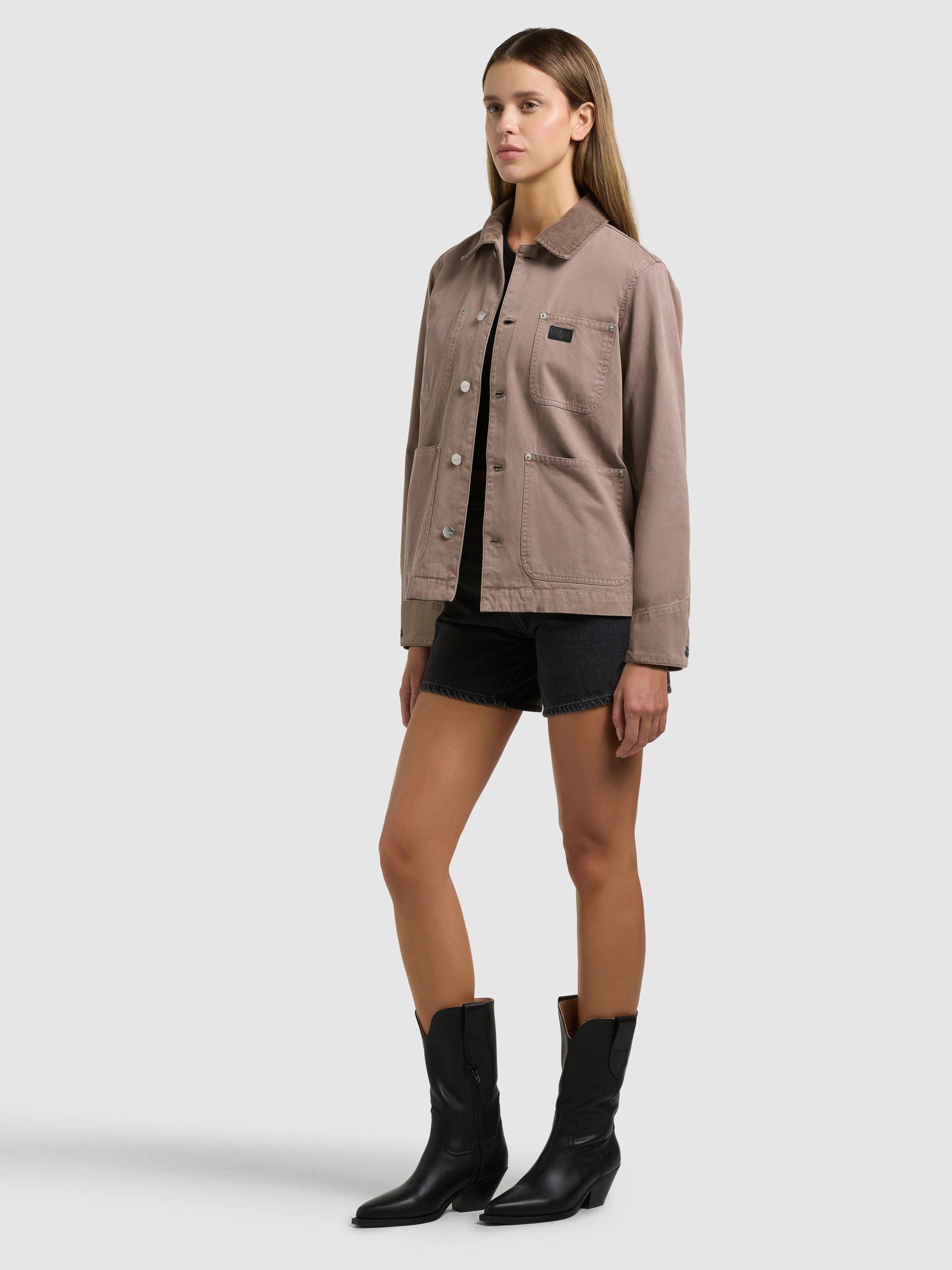 khujo-jacke-suzy-latte-brown-fieldjacket-damen-baumwoll-twill image 6
