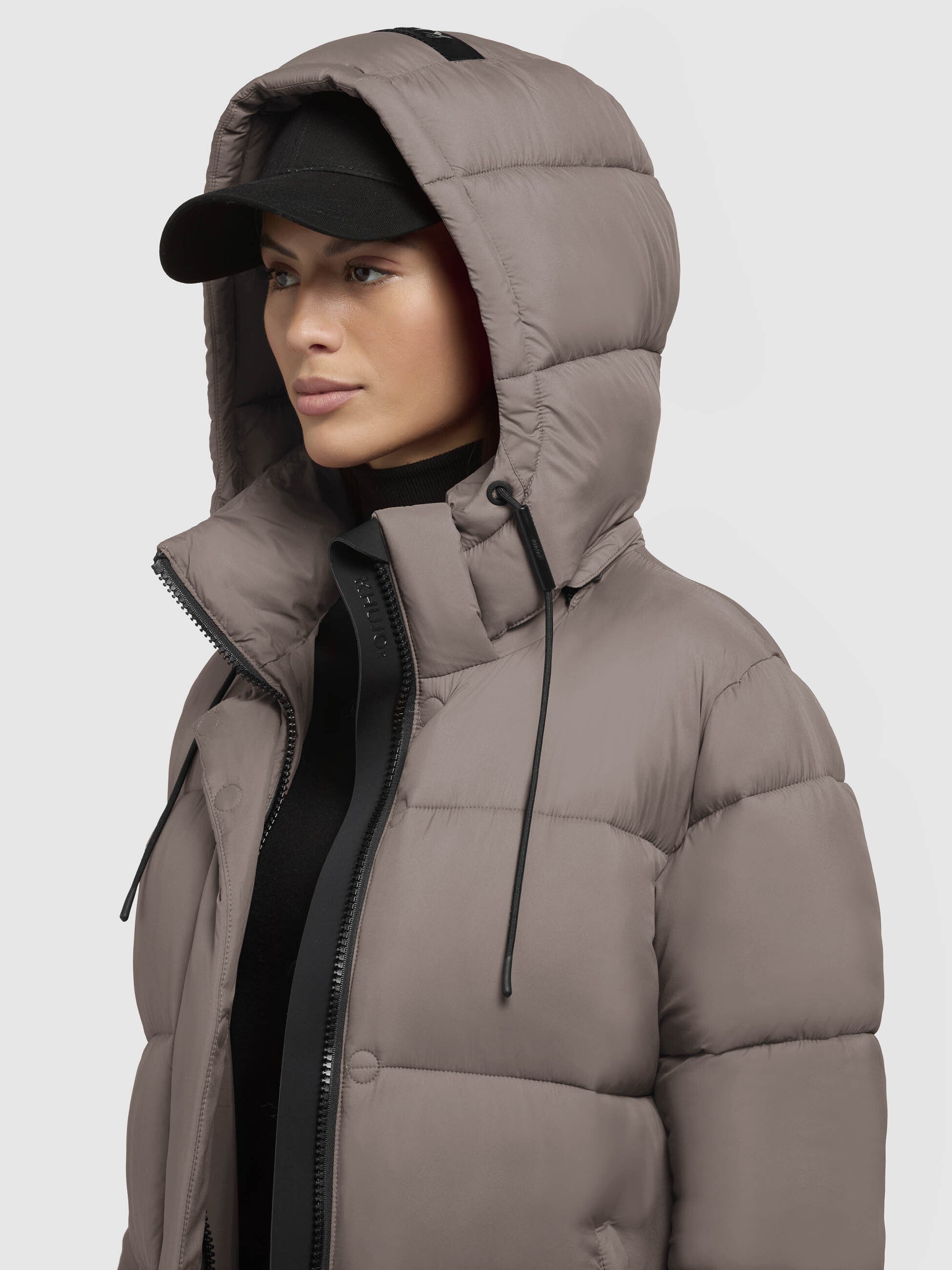 khujo-jacke-word3-matt-taupe-dunkel-damen-steppjacke-mit-kapuze image 7