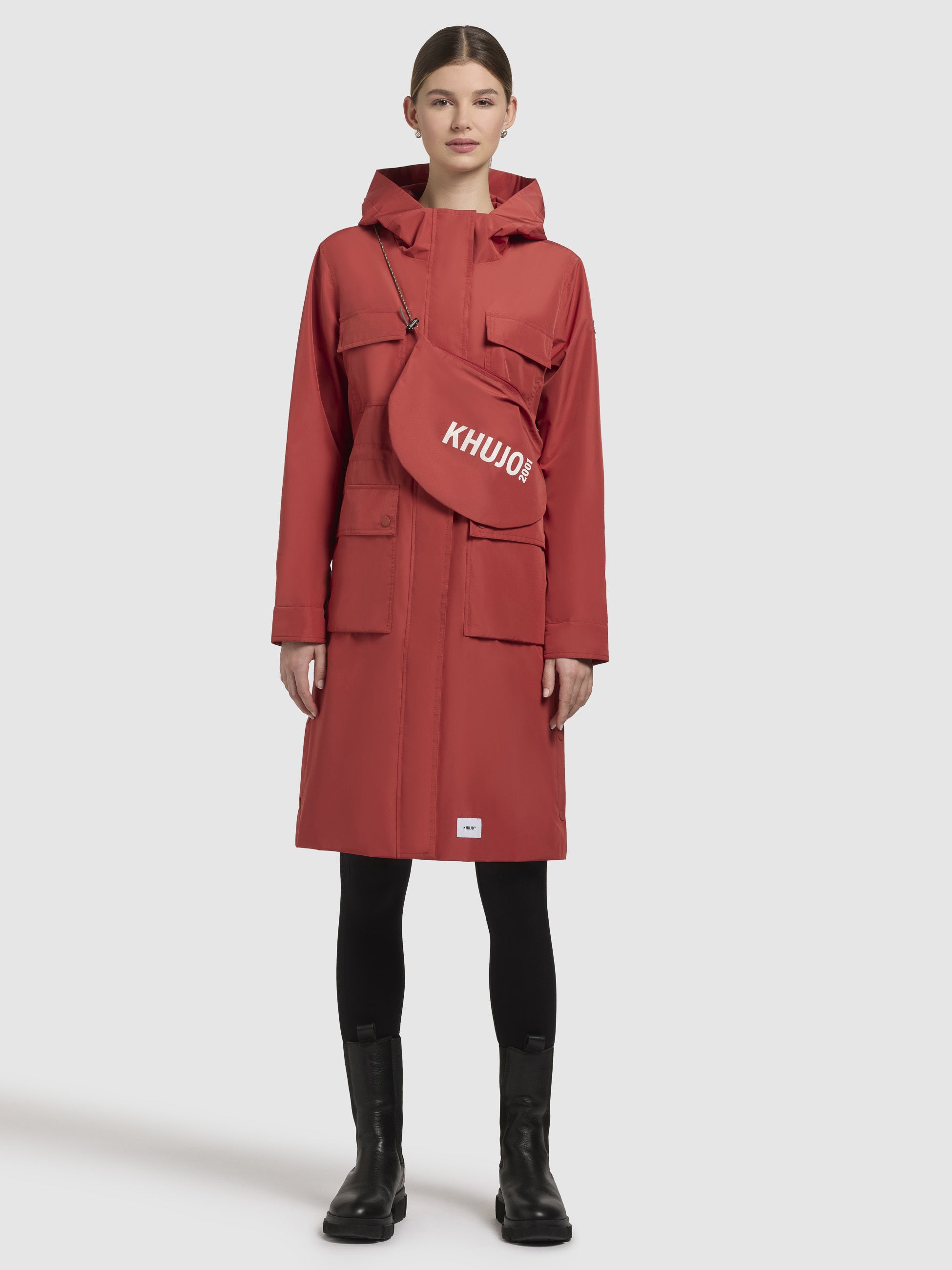 khujo-dipa-damen-coat-pale-red-packbar-mit-kapuze image 1