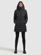 khujo-coat-samar-black-damen-steppmantel-mit-kapuze image 2