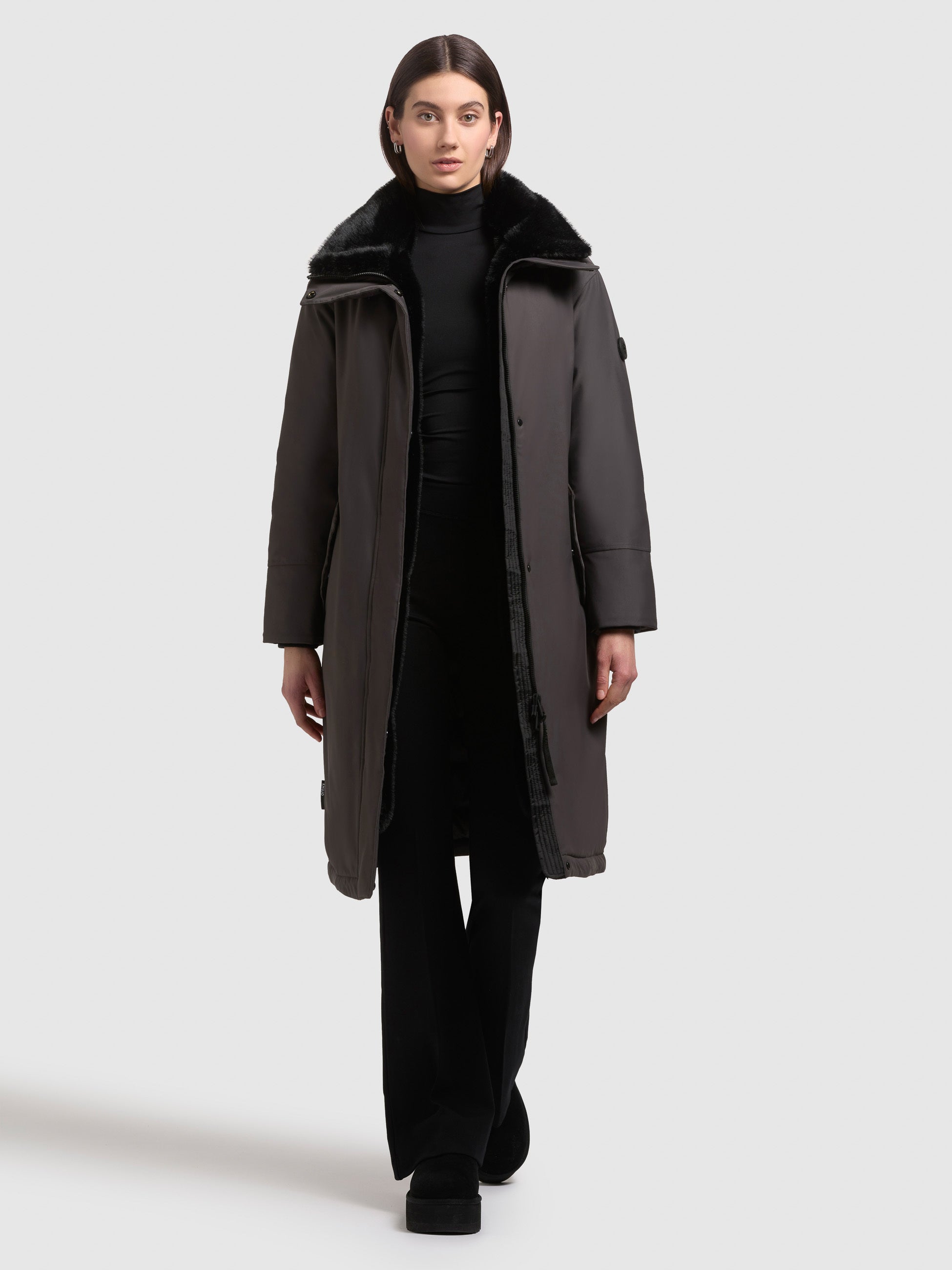 khujo-mantel-collie-winter-grey-knielanger-damen-steppmantel image 6
