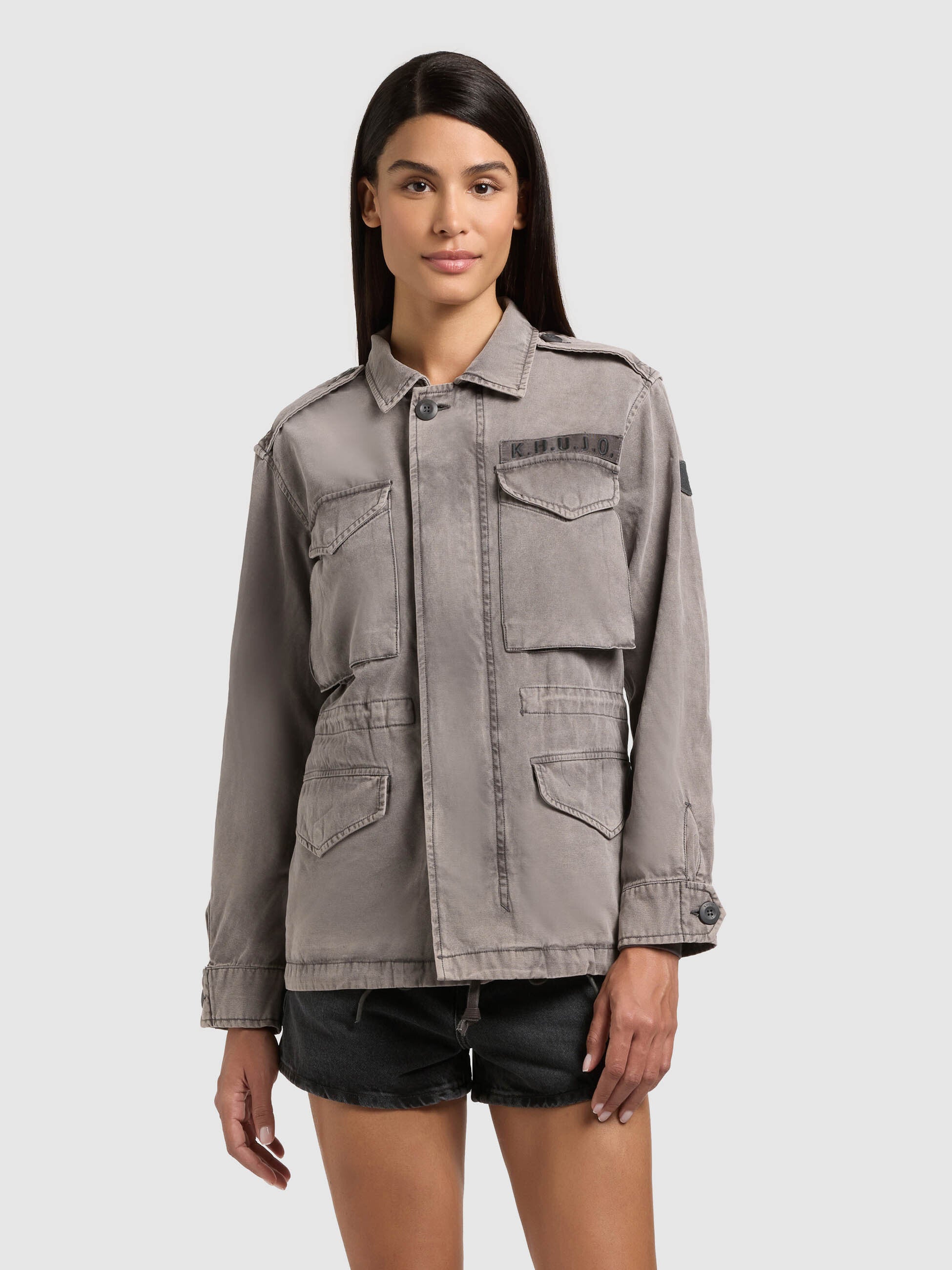 khujo-jacke-buni-slate-grey-fieldjacke-damen-aus-baumwoll-twill image 1