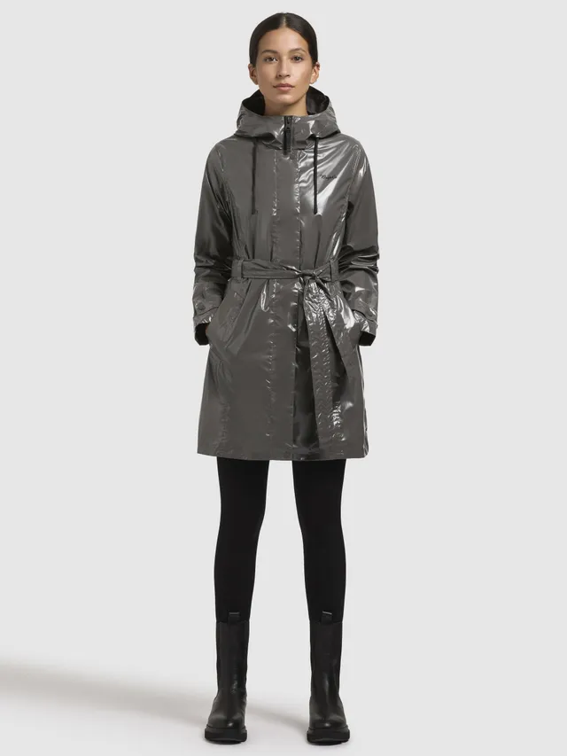 khujo-coat-dolea-dark-gray-trenchcoat-regenmantel-damen image 1