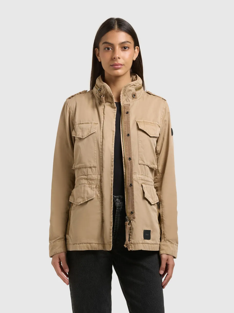 khujo-fieldjacke-nori-dark-beige-damen-cargojacke-aus-baumwoll-twill image 1
