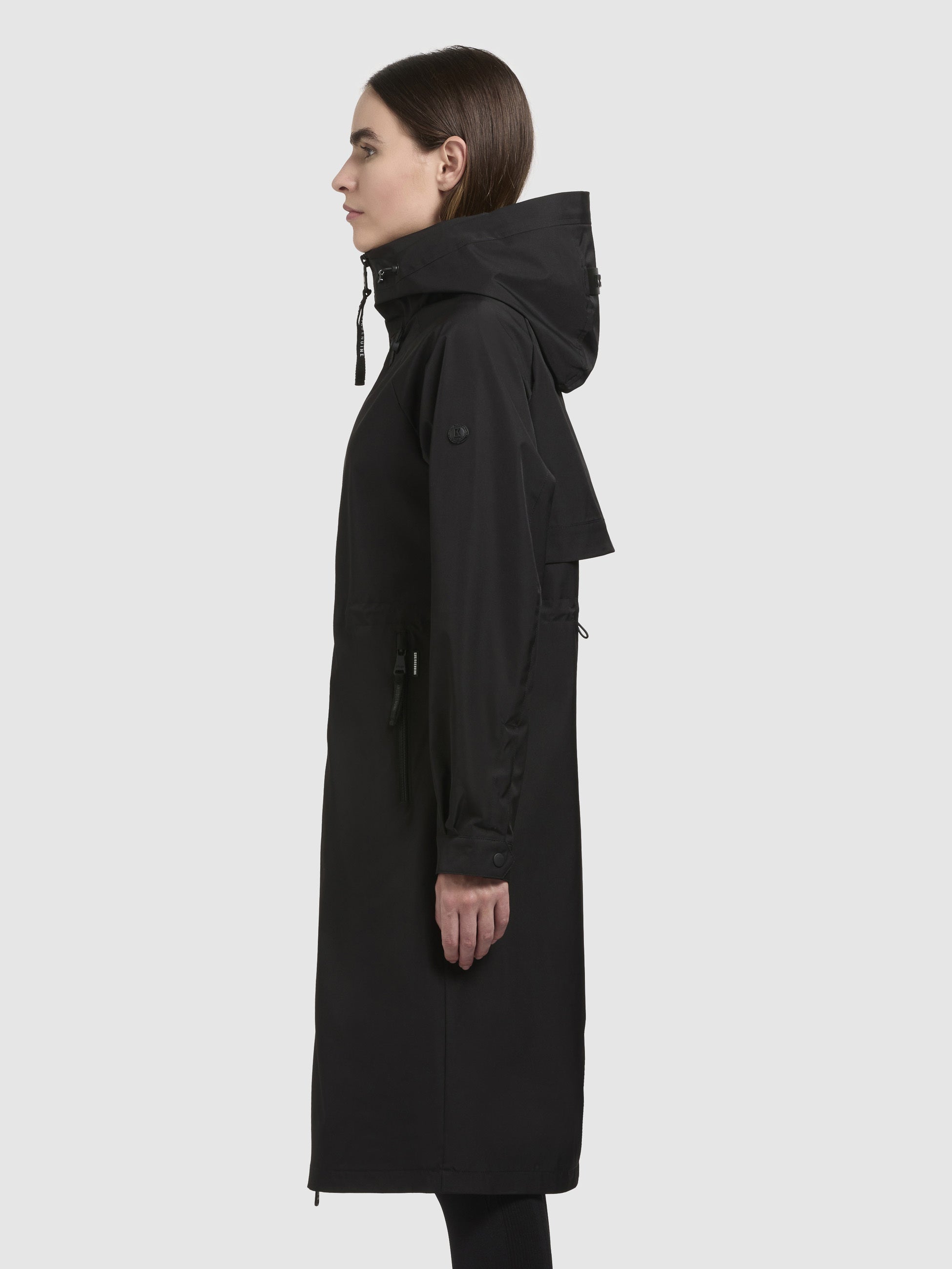khujo-mantel-pinax-schwarz-damen-sommerparka-knielang-regular-fit image 5