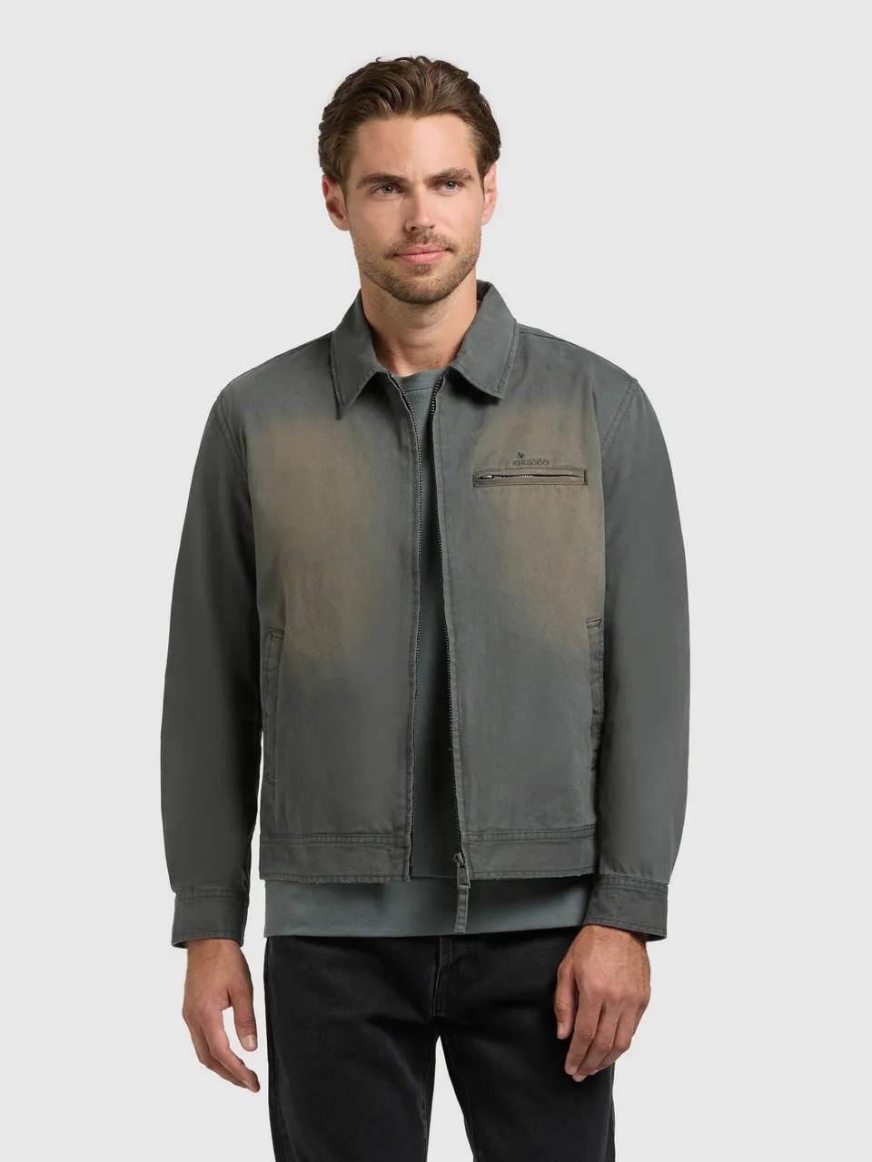 khujo-jacke-janno-dark-sea-green-blouson-sommerjacke-used-look image 1