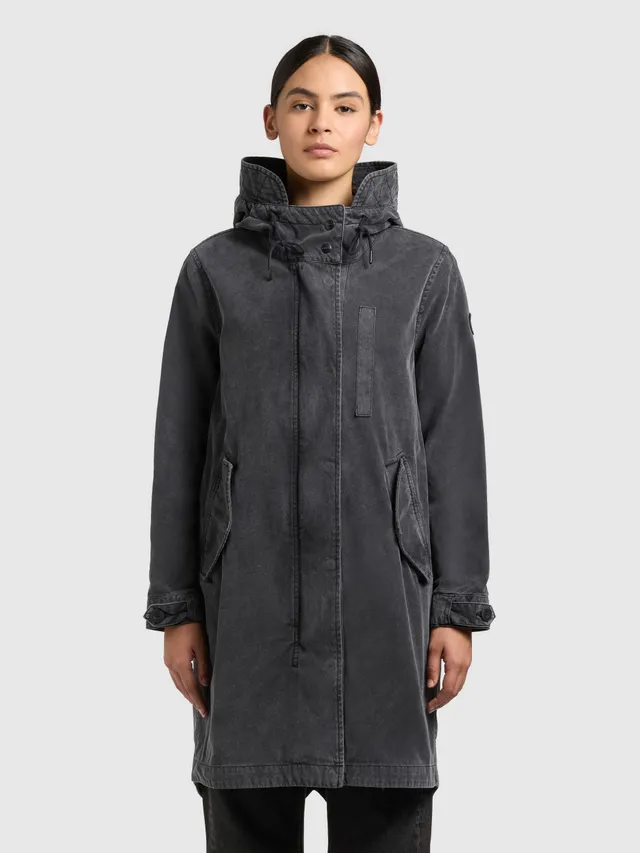 khujo-parka-freya-black-baumwoll-parka-im-vintage-mod-style image 1