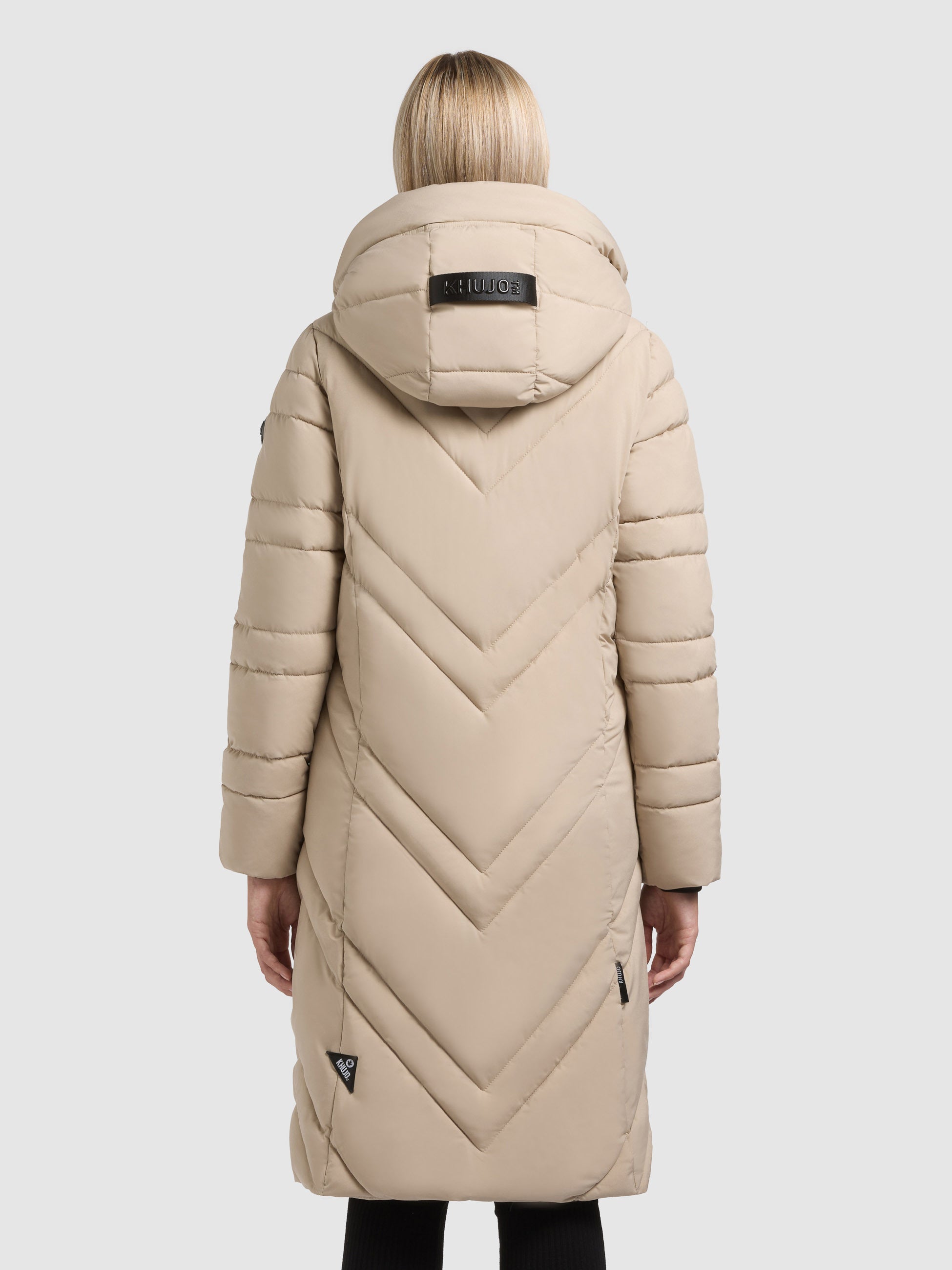 khujo-mantel-bibb-macaroon-beige-gesteppter-kurzmantel-damen-mit-kapuze image 2