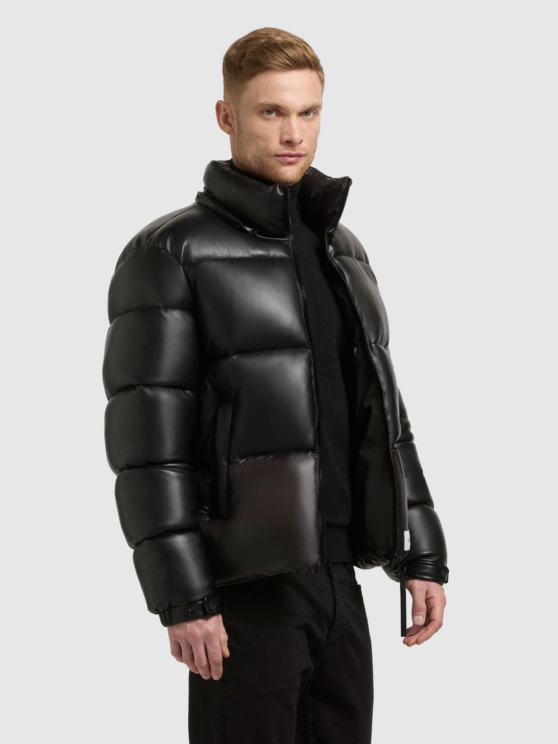 khujo-jacke-george-black-herren-h-ftlange-winterjacke-mit-lederoptik image 7