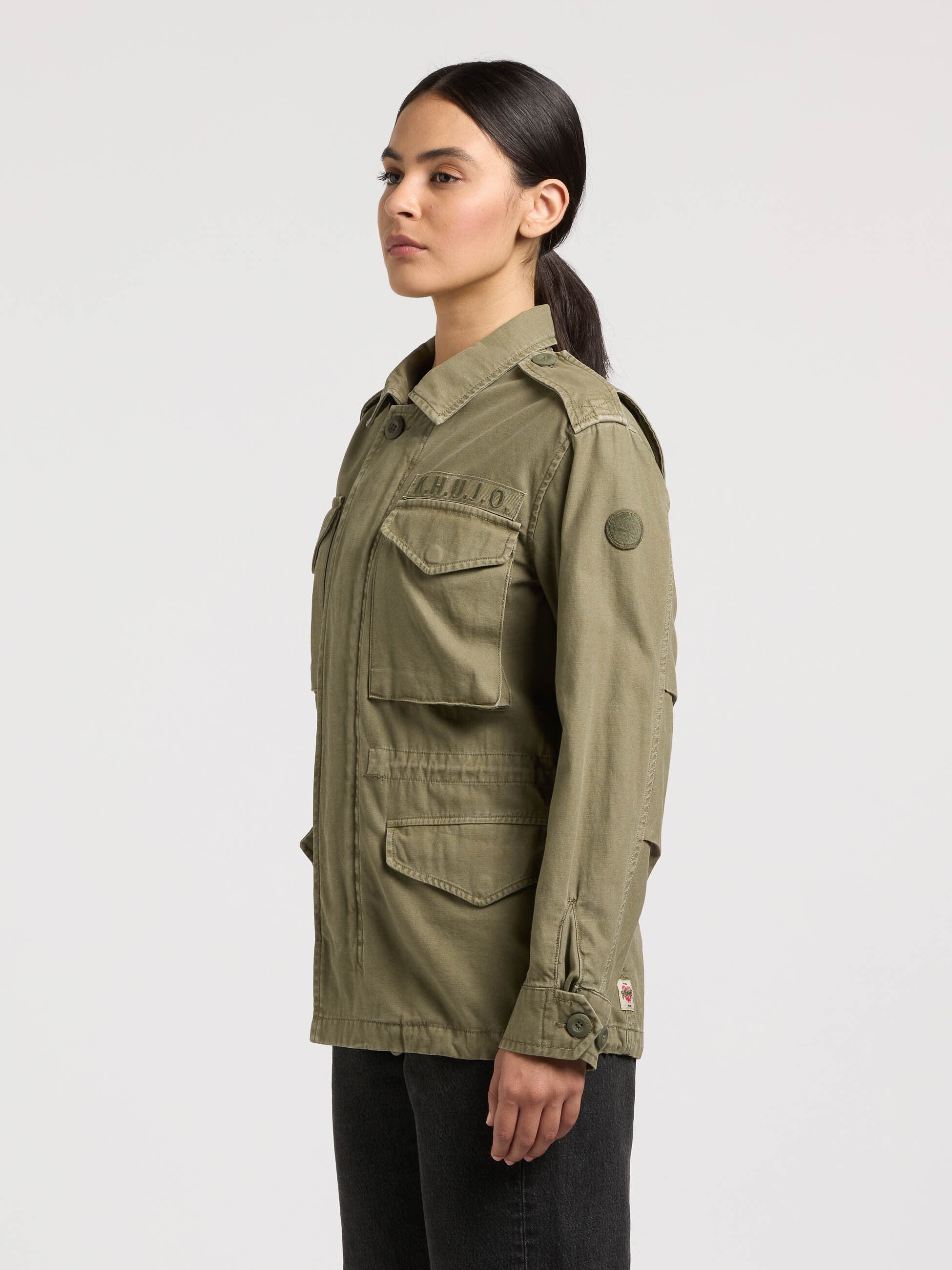 khujo-jacke-buni-olive-damen-fieldjacket-aus-baumwoll-twill image 5