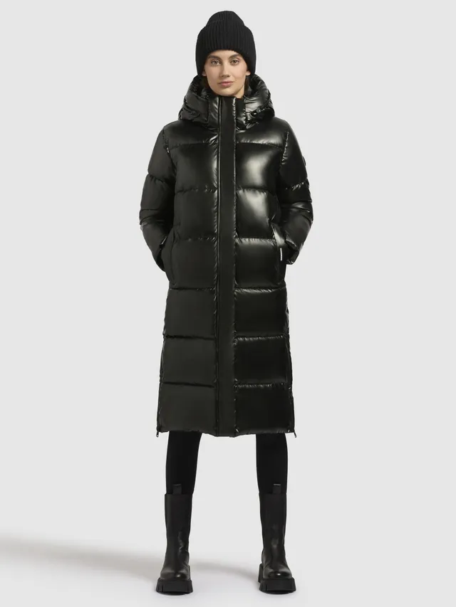 khujo-coat-rachel-shiny-dark-green-steppmantel-damen-knielang-regular-fit image 1