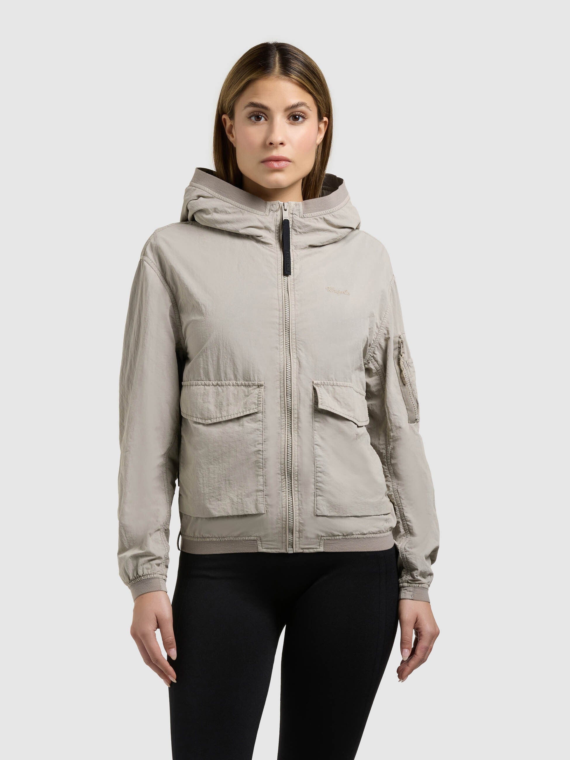 khujo-vona-damen-bomberjacke-bone-beige-leichte-ungef-tterte-blousonjacke image 4