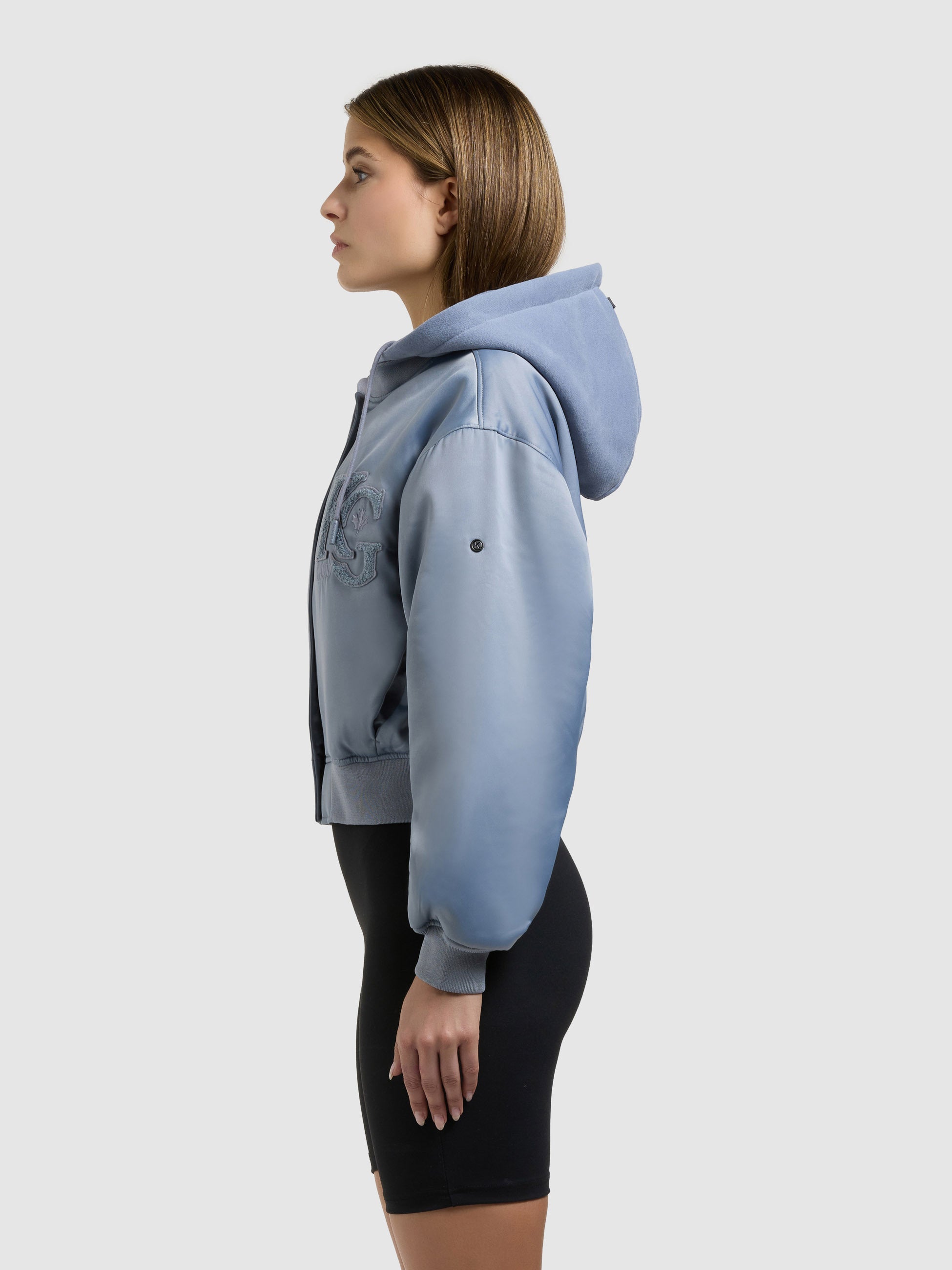 khujo-jacke-chani-damen-bomberjacke-misty-blue-leicht-wattiert-mit-kapuze image 5