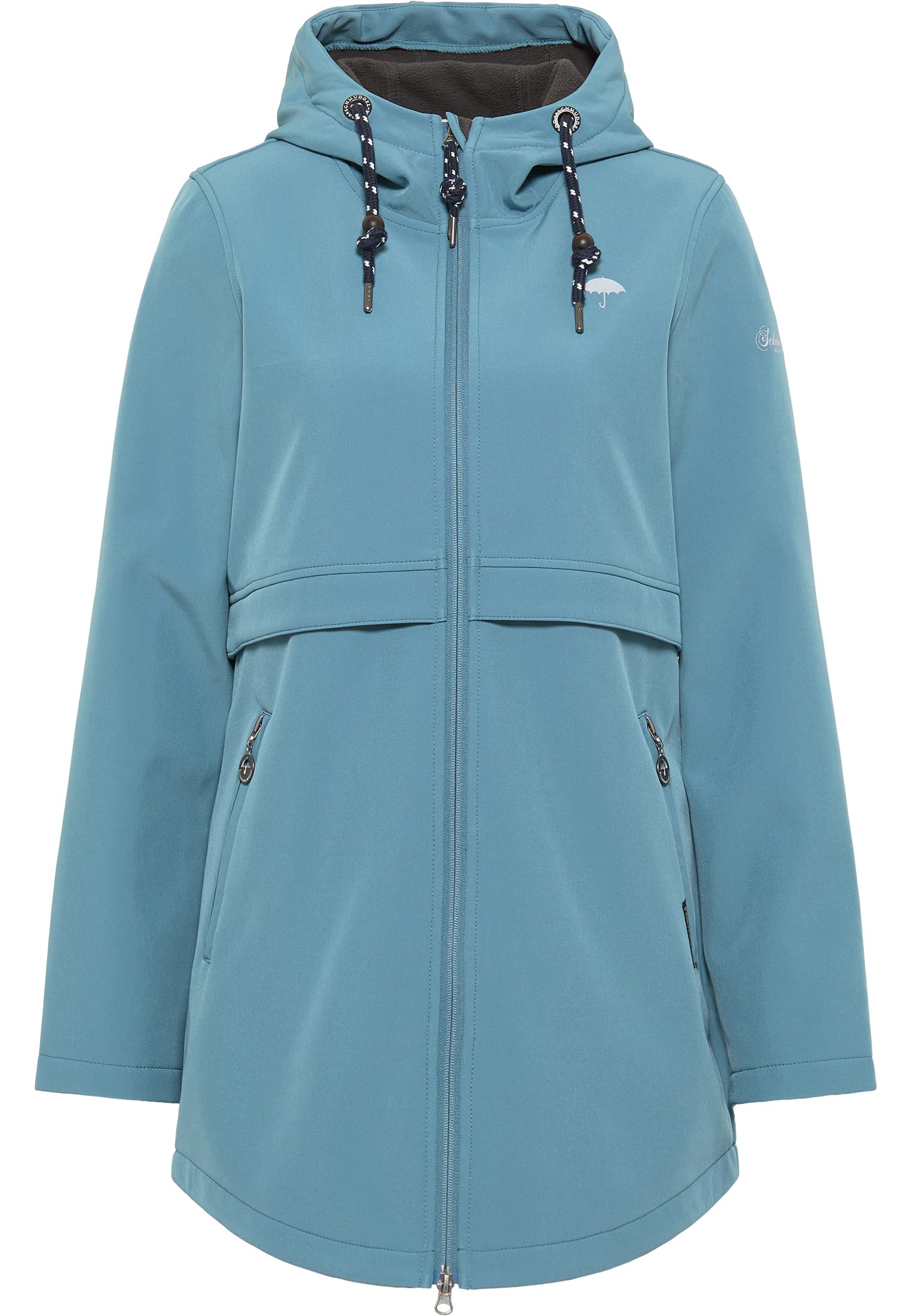 schmuddelwedda-damen-softshell-kurzmantel-wasserdicht-mit-kapuze-und-fleece image 8