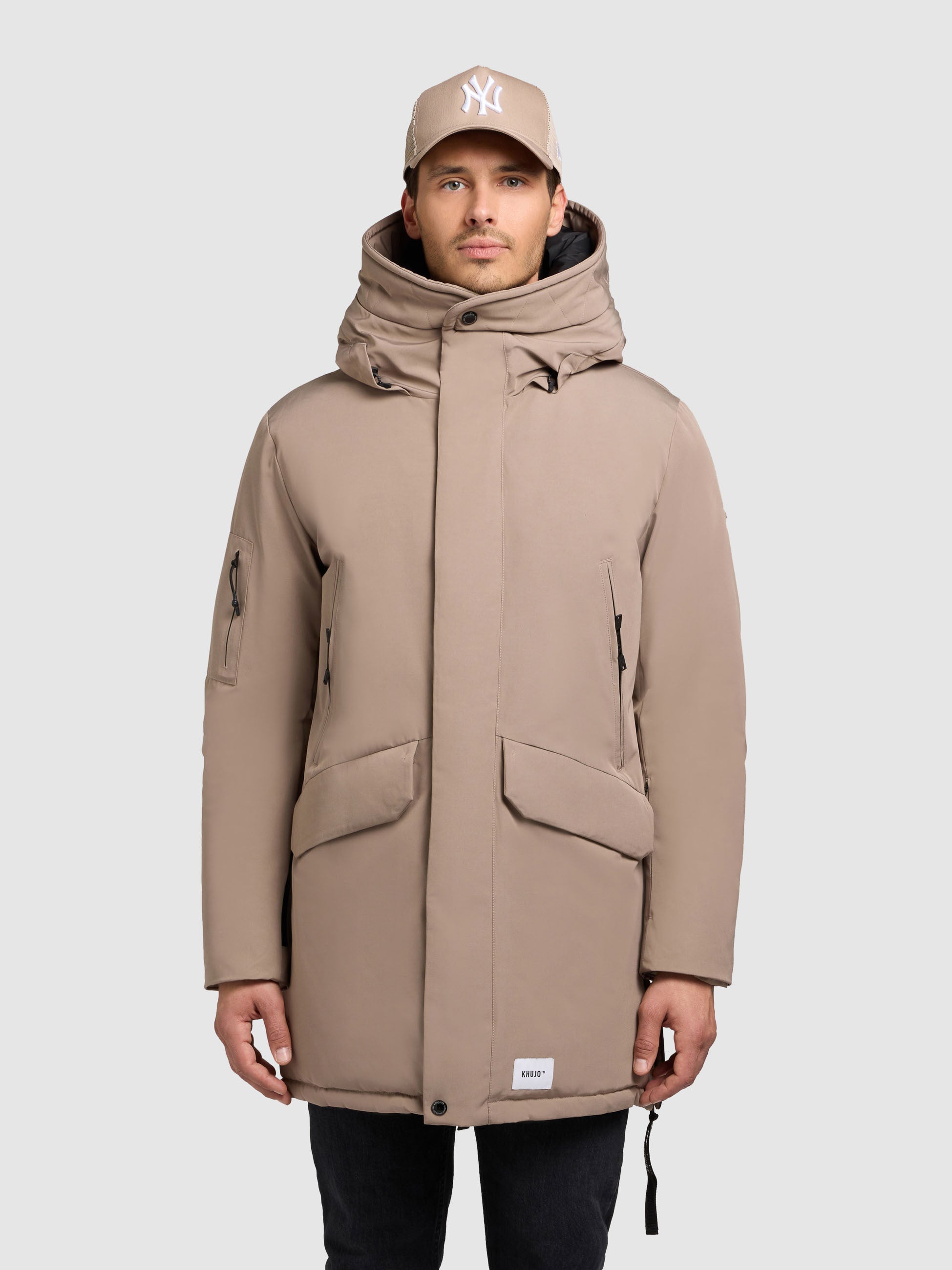 khujo-mantel-dachs-greige-urbaner-parka-kurzmantel image 4