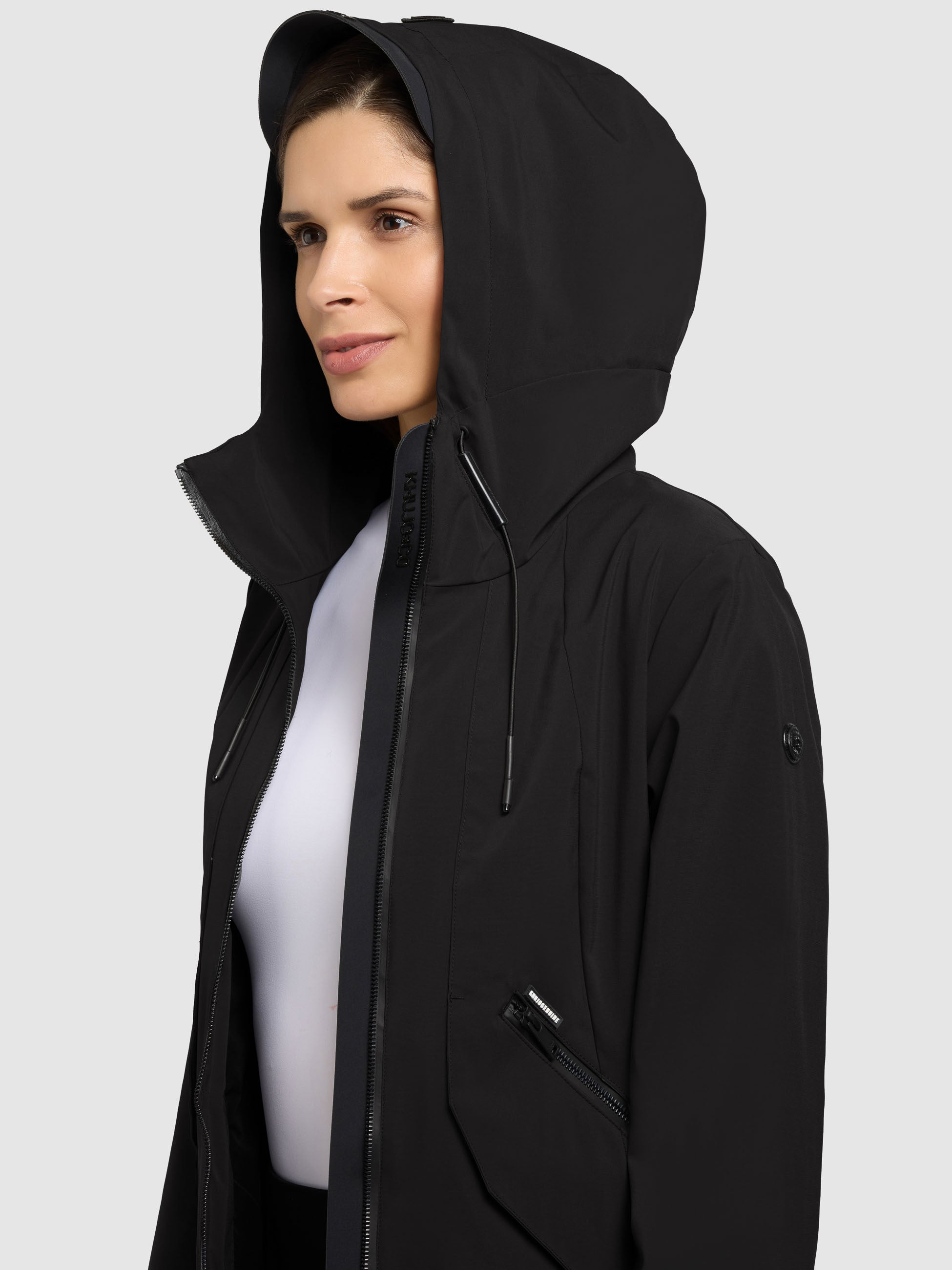 khujo-jacke-eiza-black-lange-damen-regenjacke-wasserabweisend-schwarz image 8