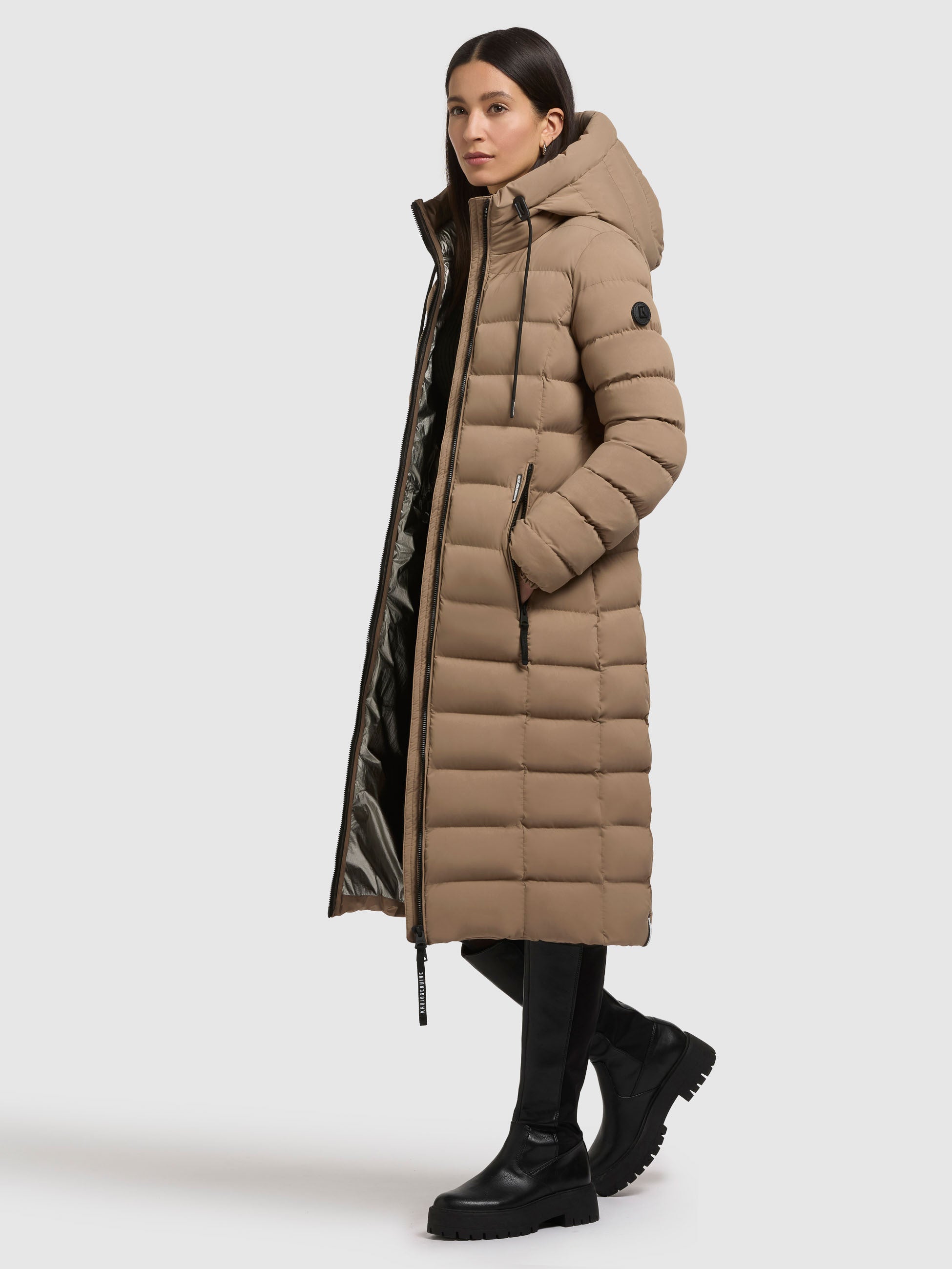 khujo-mantel-simmie2-cookie-beige-knielanger-slim-fit-steppmantel image 2