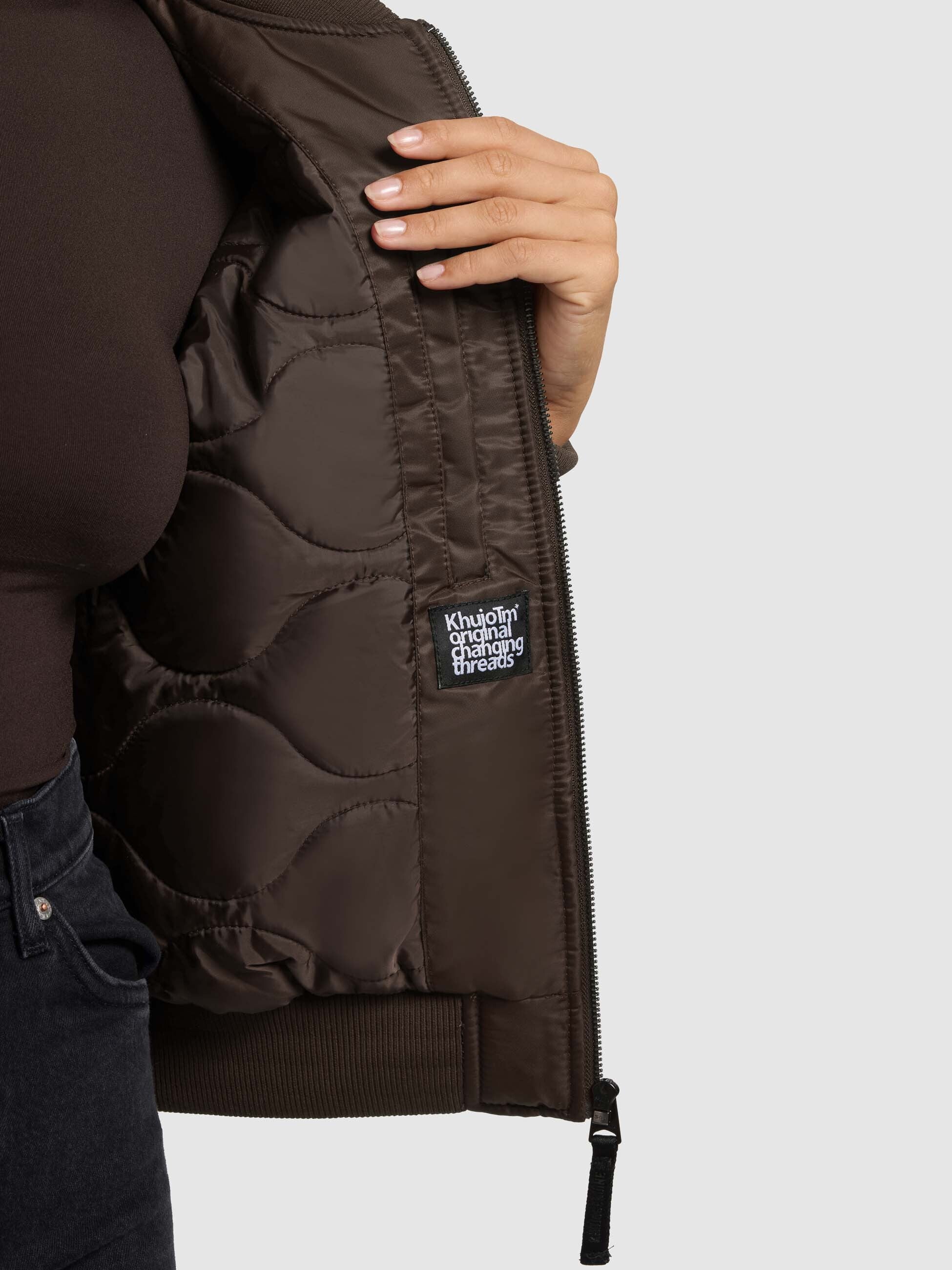 khujo-jacke-kasia-damen-bomberjacke-blouson-potter-brown-loose-fit image 8