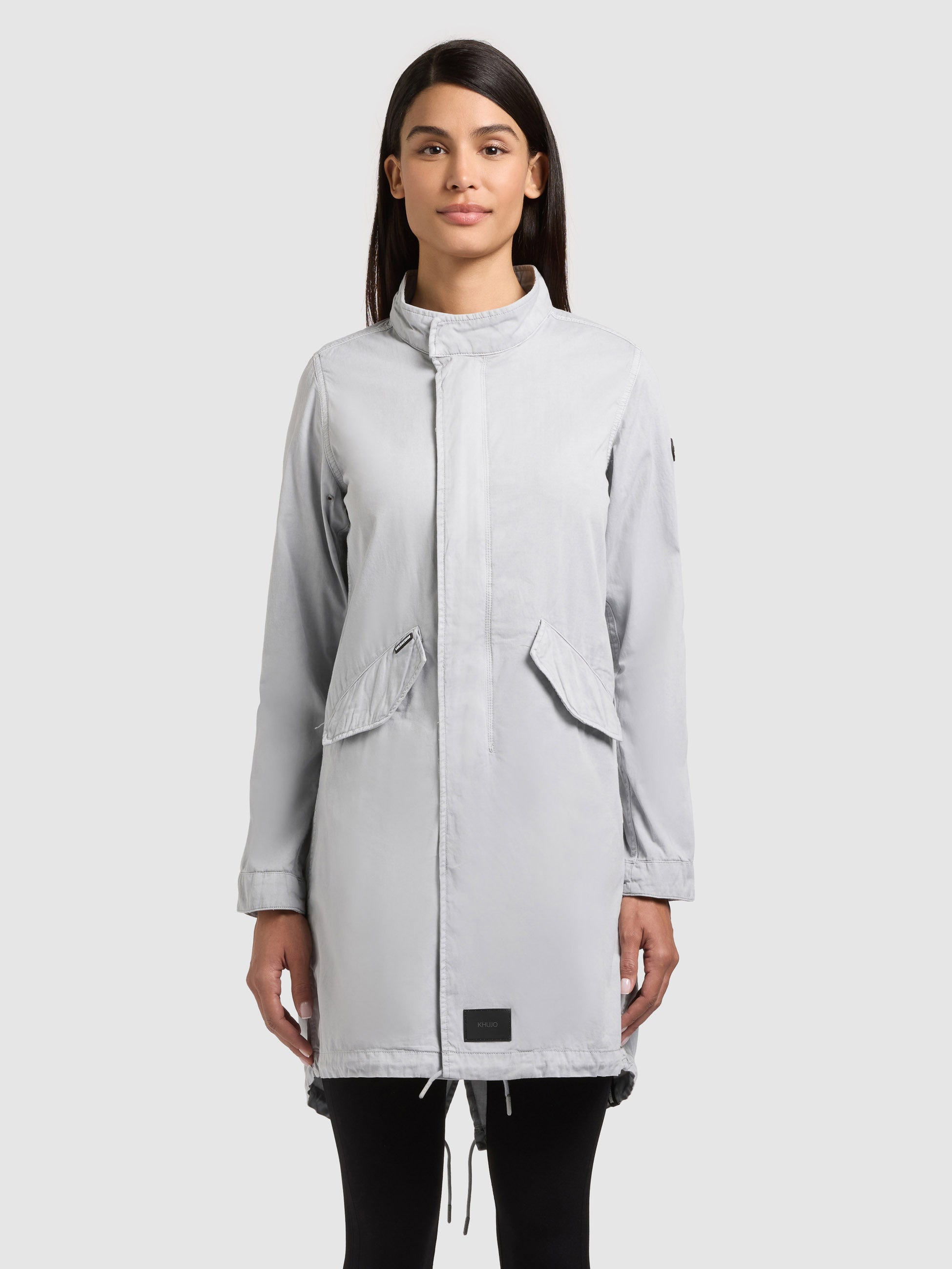 khujo-mantel-theres-light-grey-damen-parka-regular-fit-baumwoll-twill image 1