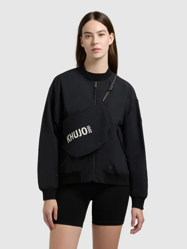 khujo-blouson-rylee-with-bag-damen-sommerjacke-black-leichte-bomberjacke image 1