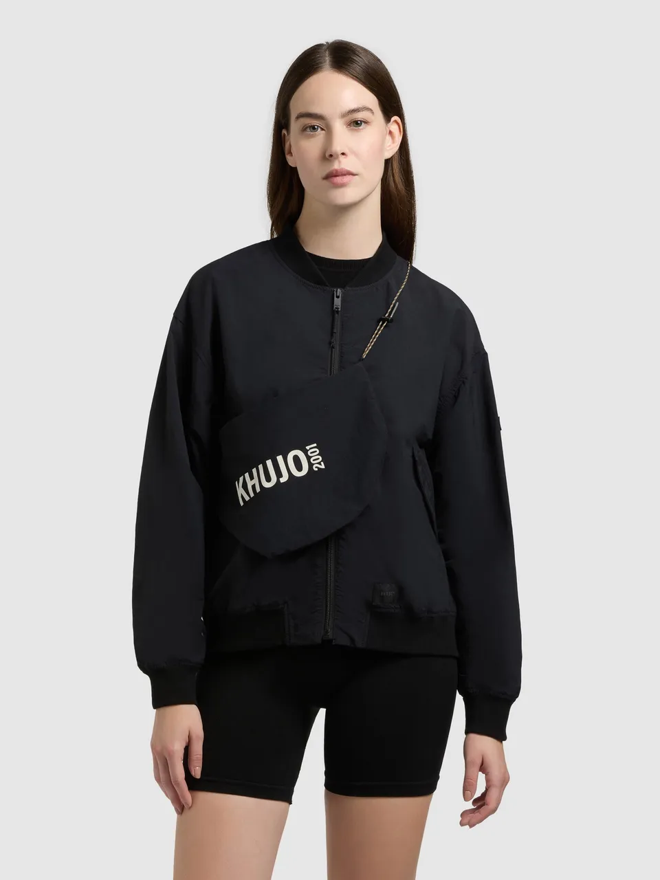 khujo-blouson-rylee-with-bag-damen-sommerjacke-black-leichte-bomberjacke image 1