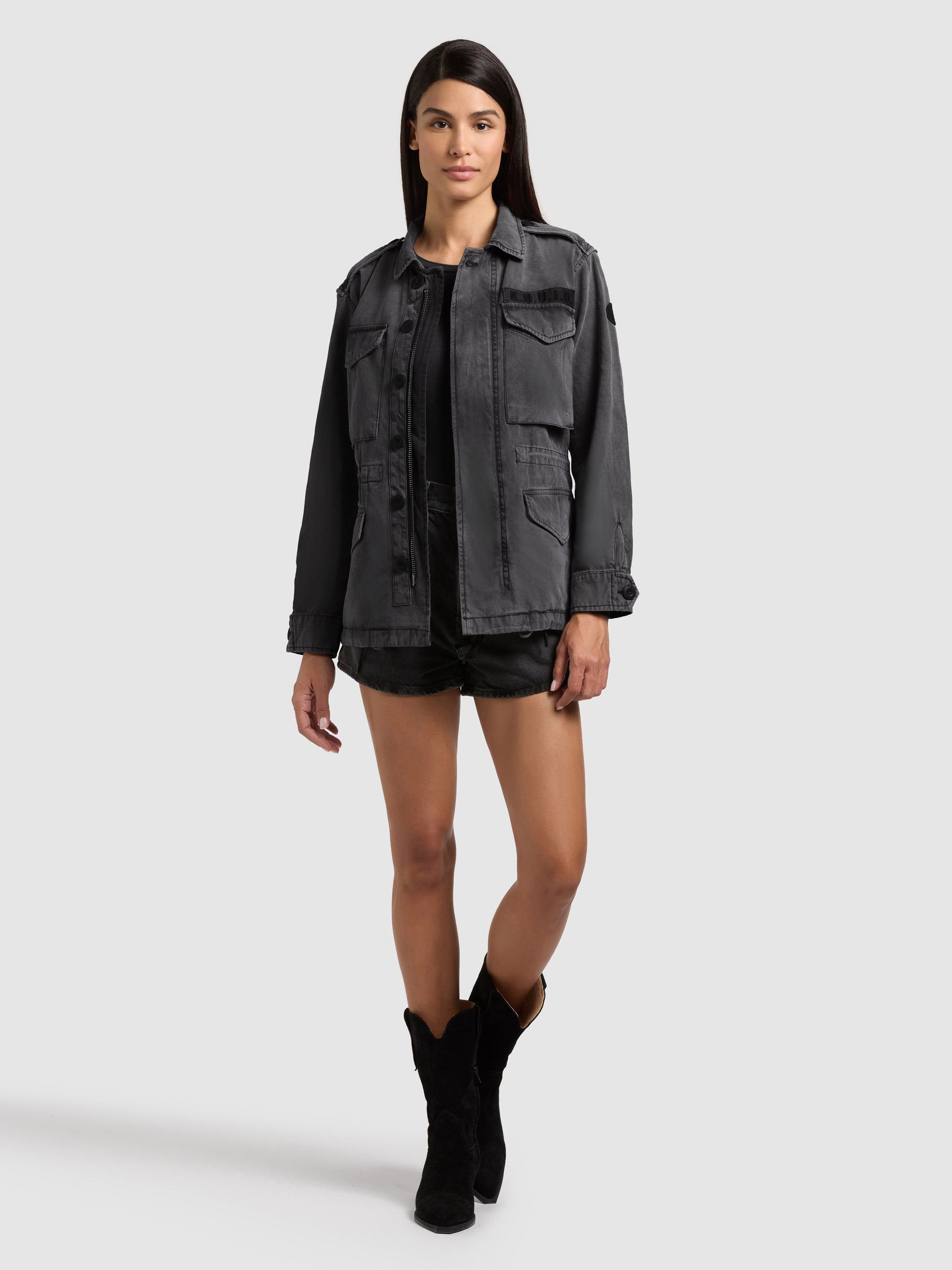 khujo-jacke-buni-black-fieldjacke-baumwoll-twill image 2