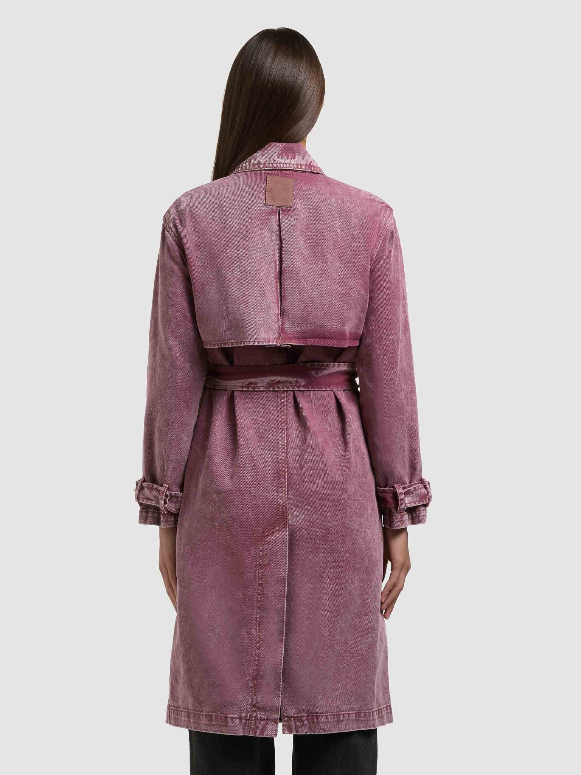 khujo-mantel-hera-fuchsia-damen-jeans-trench-denim image 3