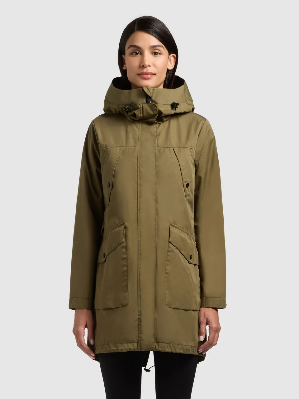 khujo-mantel-agev-dark-olive-damen-bergangsparka-aus-baumwoll-mix image 1