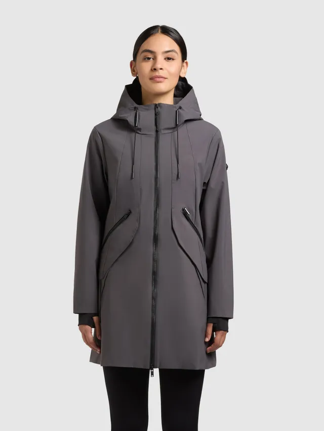 khujo-eiza-damen-sommerjacke-slate-grey-leichte-regenjacke-lang image 1