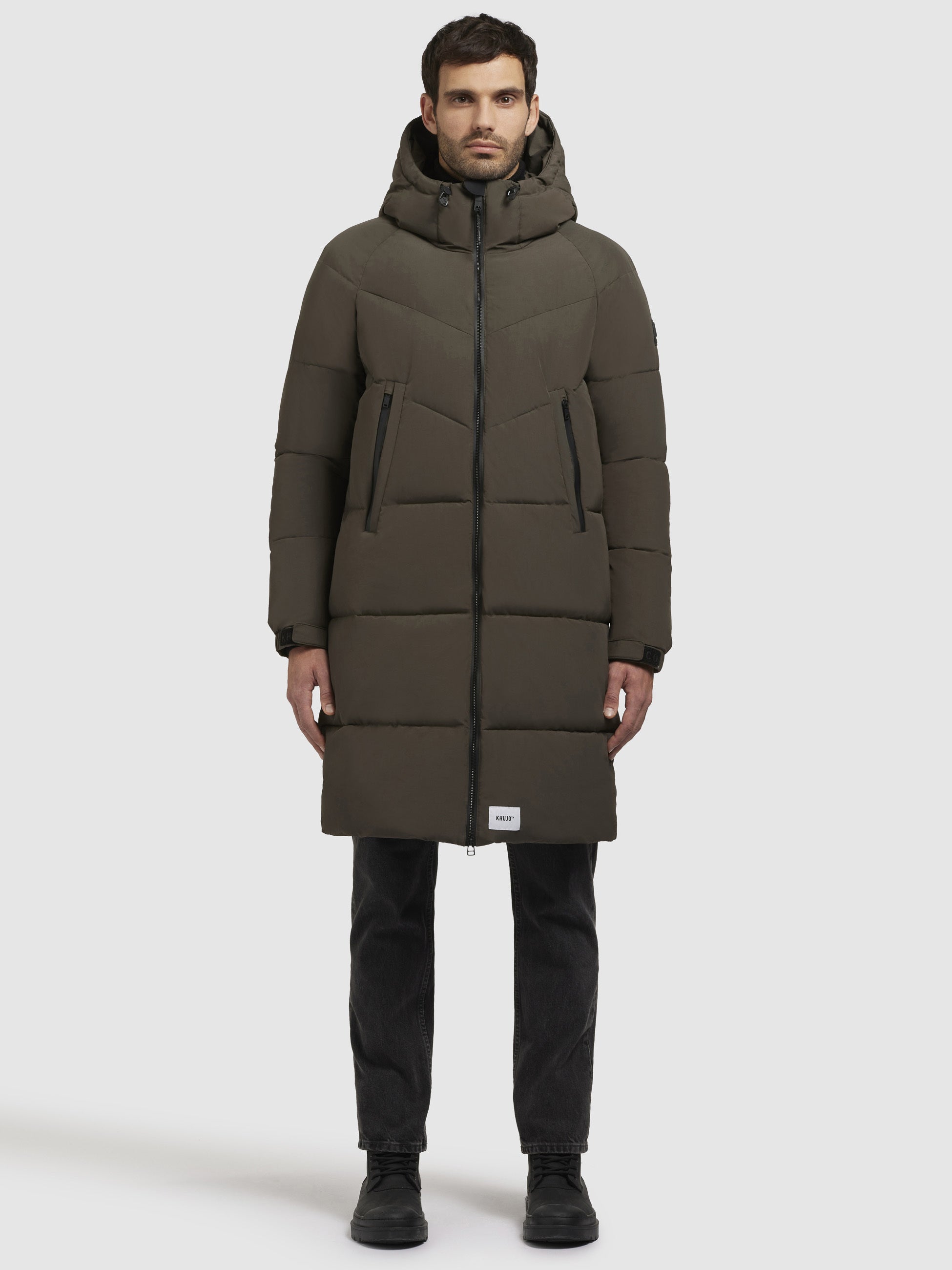 khujo-mantel-wattan-khaki-knielanger-damen-steppmantel-im-loose-fit image 2
