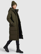 khujo-coat-dairi-dark-green-damen-steppmantel-knielang image 2