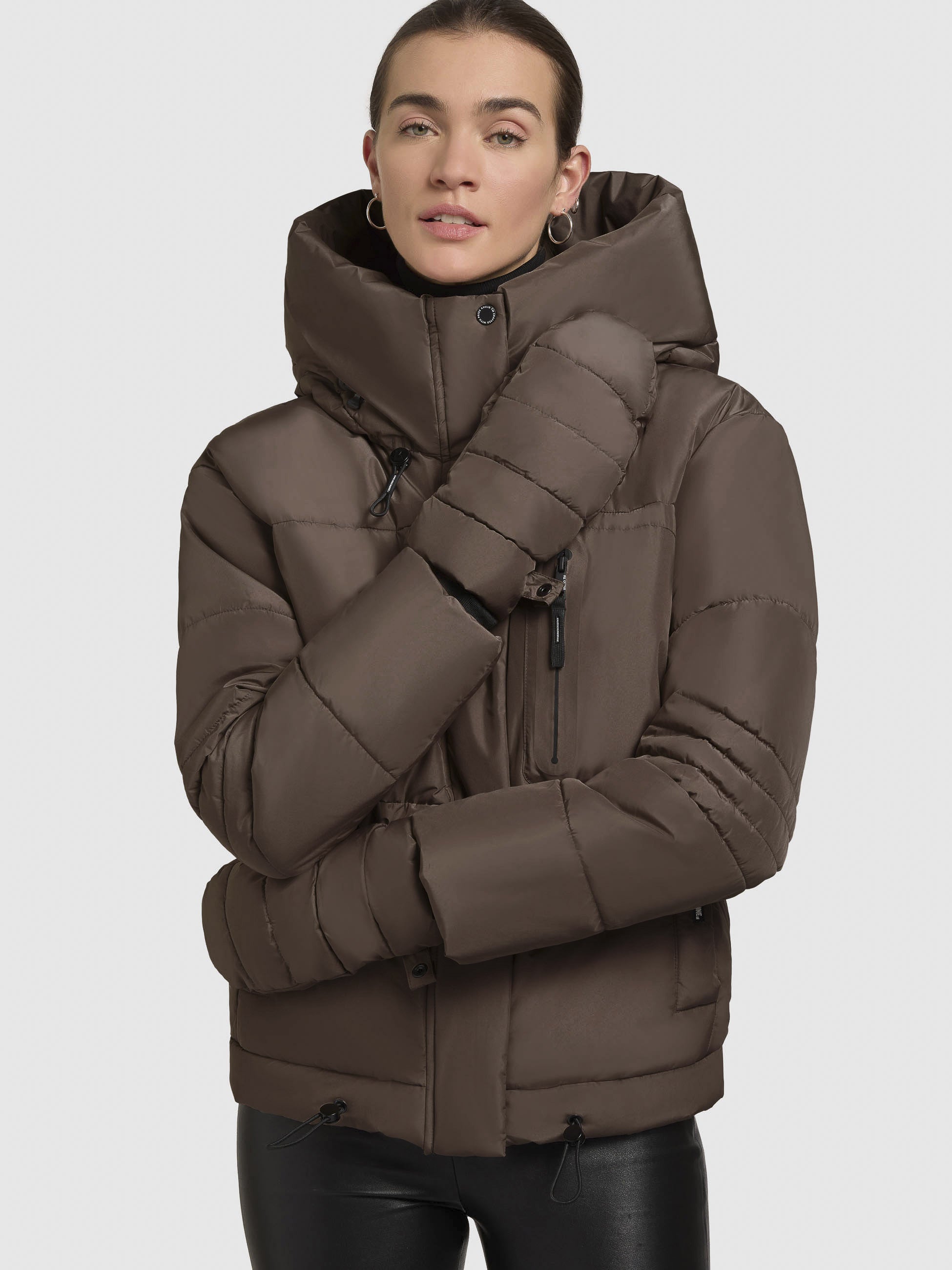 khujo-jacke-peeke-taupe-dunkel-mit-handschuhen-damen-winterjacke-gef-ttert-mit-k image 7
