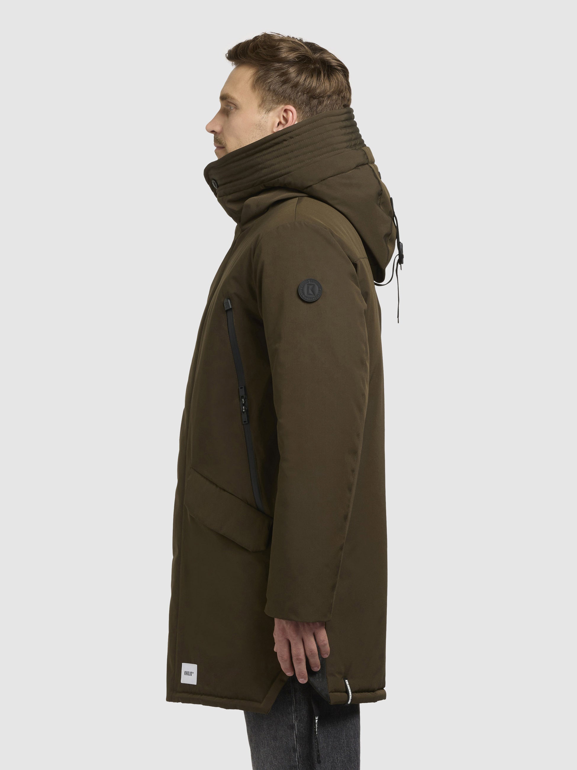 khujo-mantel-larc-dunkeloliv-herren-kurzmantel-parka-wasserabweisend image 5