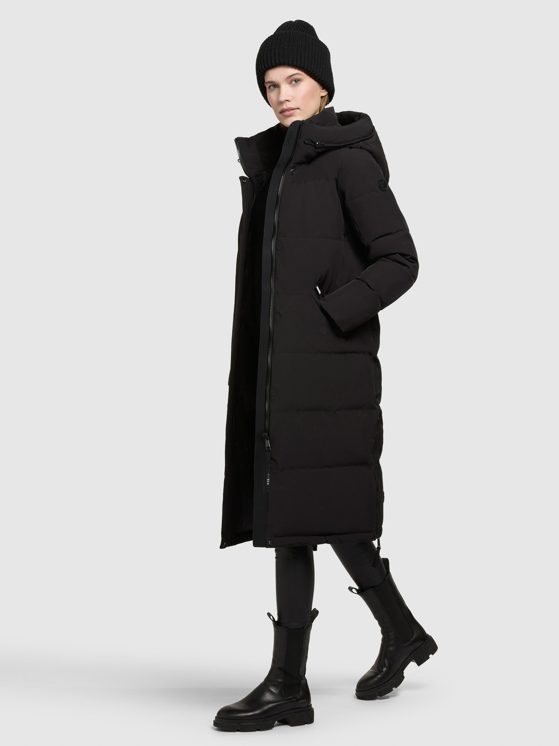 khujo-mantel-riad-schwarz-knielanger-steppmantel-im-loose-fit image 2