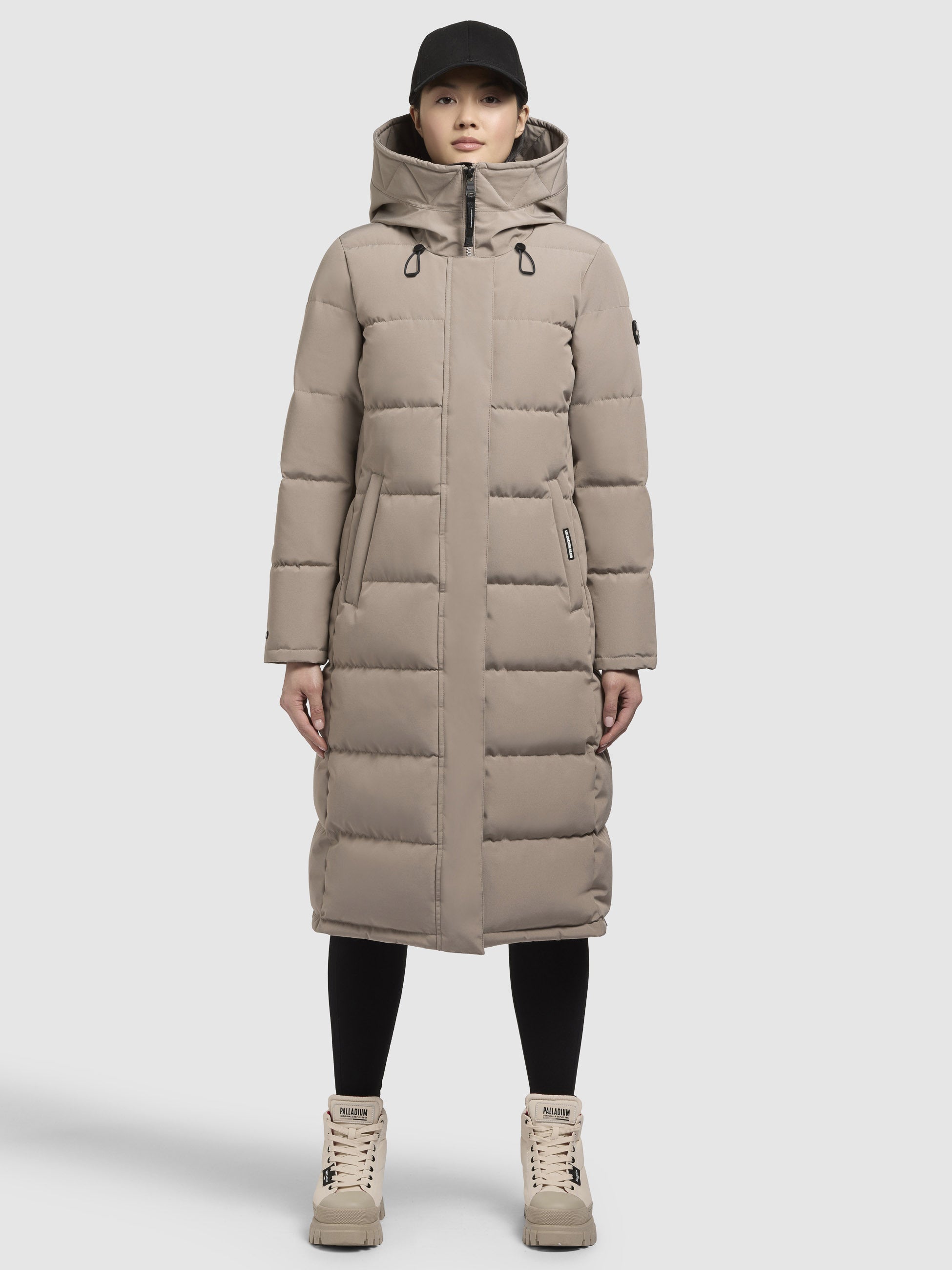 khujo-devion-damen-mantel-grau-beige-knielang image 1