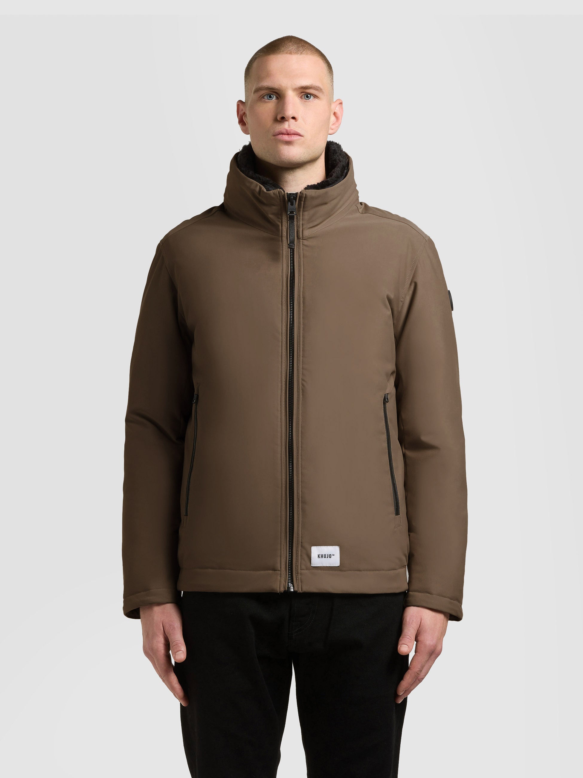 khujo-huey-blousonjacke-dull-green-stehkragen-mit-teddyfleece image 4