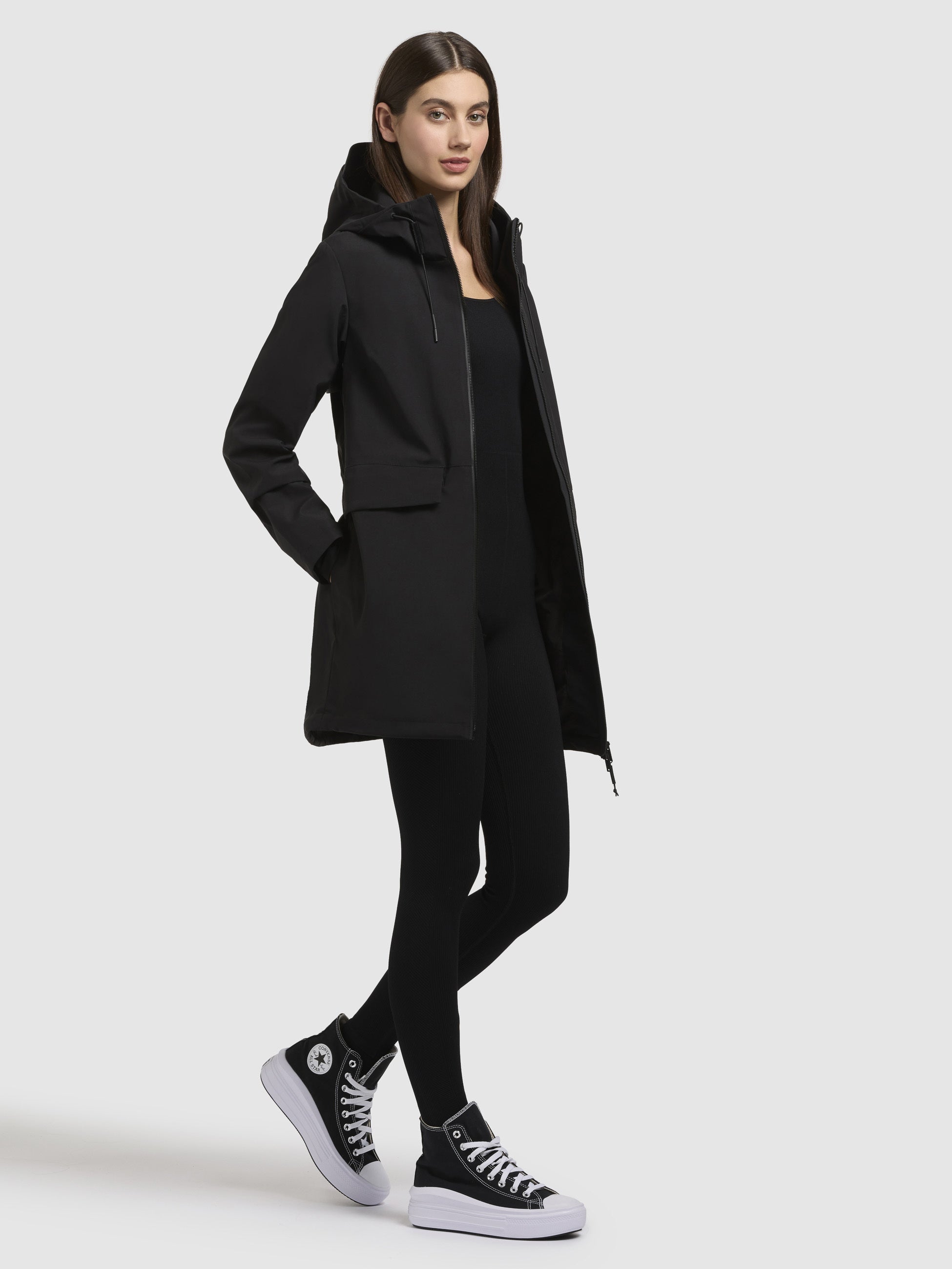 khujo-yoni-damen-jacke-schwarz-wasserabweisende-regenjacke-mit-kapuze image 2