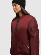 khujo-mantel-lulu-burgundy-red-damen-wintermantel-oversize-bomber image 7