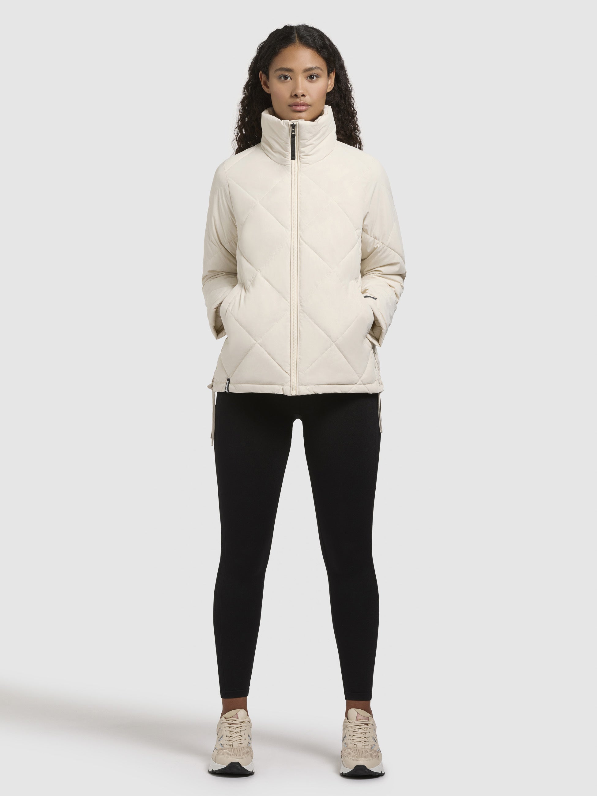 khujo-naima-damen-sommer-steppjacke-hellbeige-stehkragen image 1